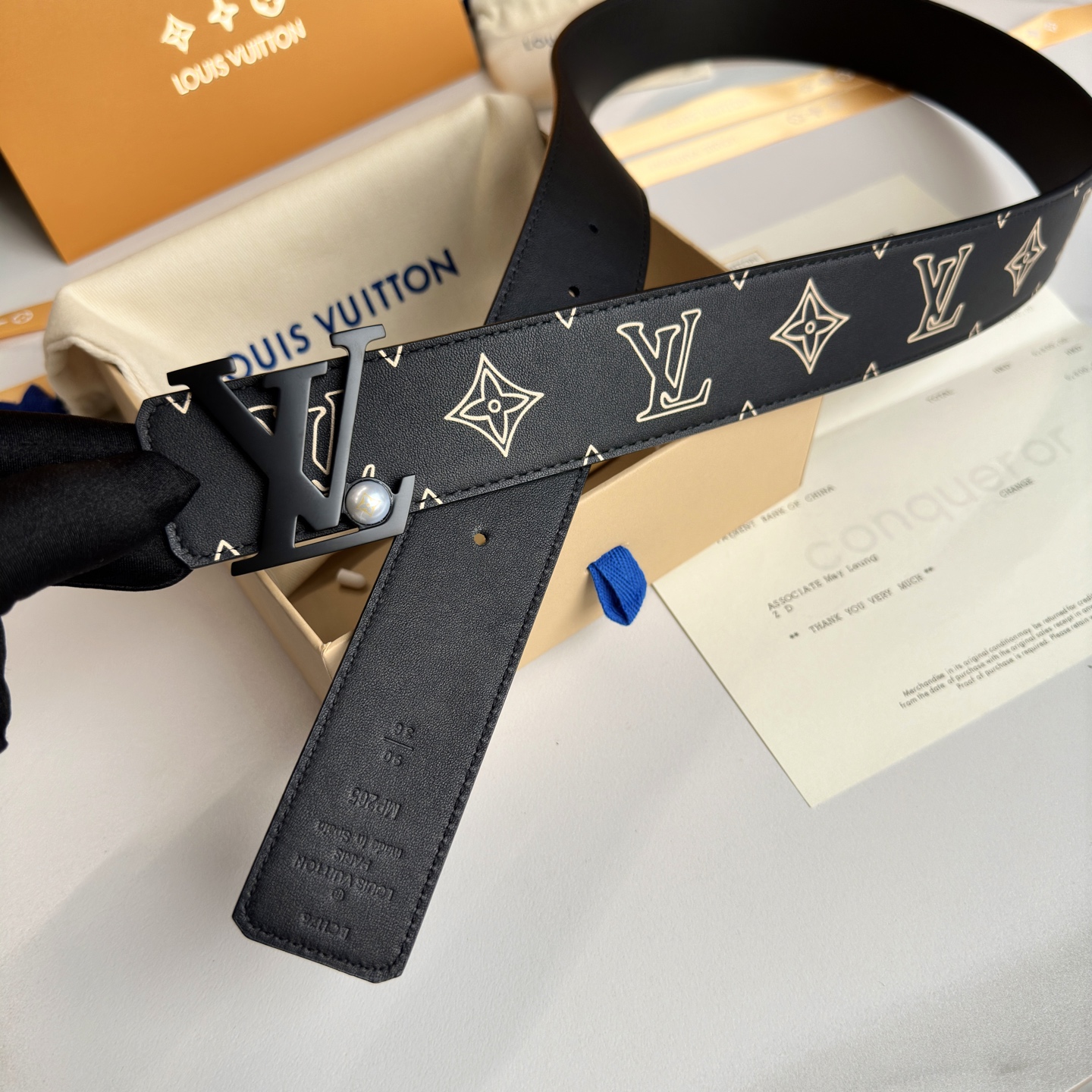 LOUIS VUITTON 男性用原単腰帶 40mm ダブルフェイスデザイン