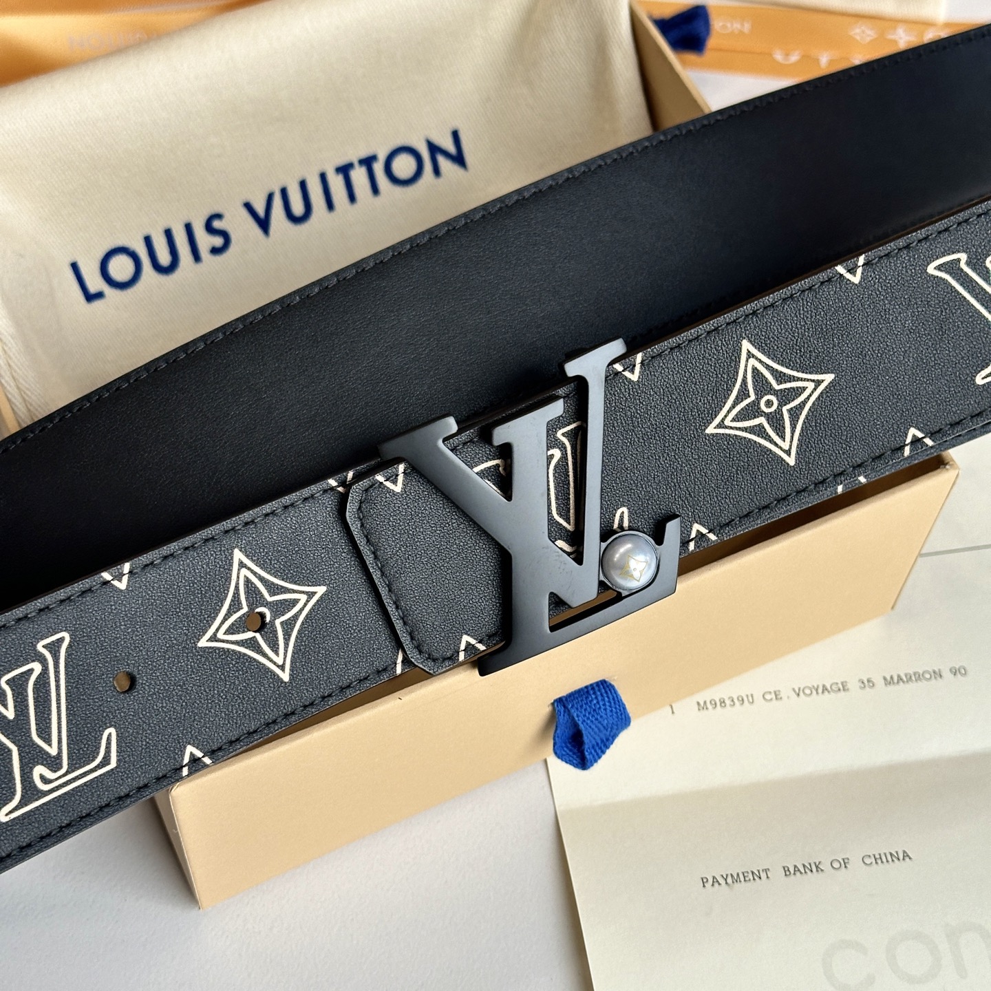 LOUIS VUITTON 男性用原単腰帶 40mm ダブルフェイスデザイン