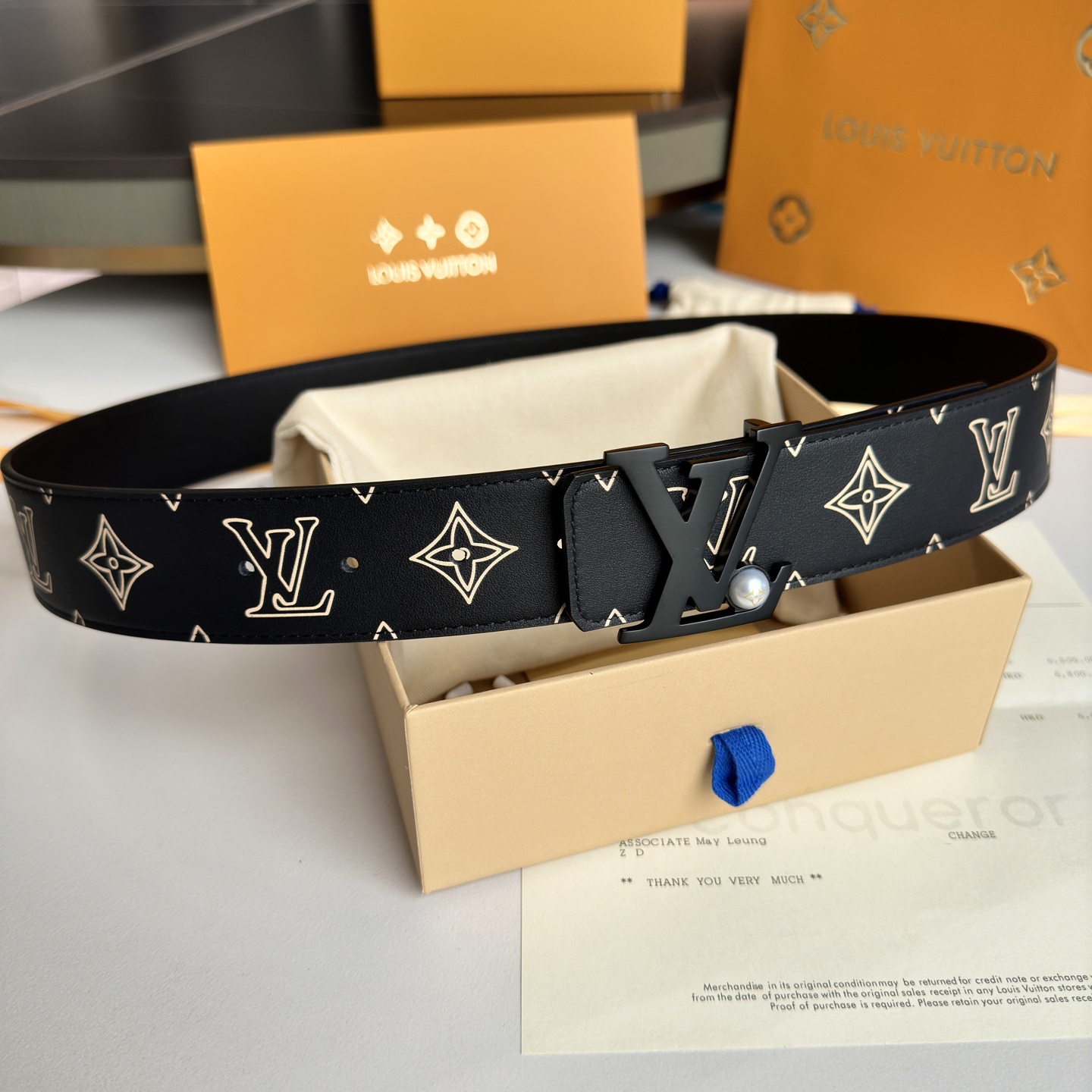 LOUIS VUITTON 男性用原単腰帶 40mm ダブルフェイスデザイン