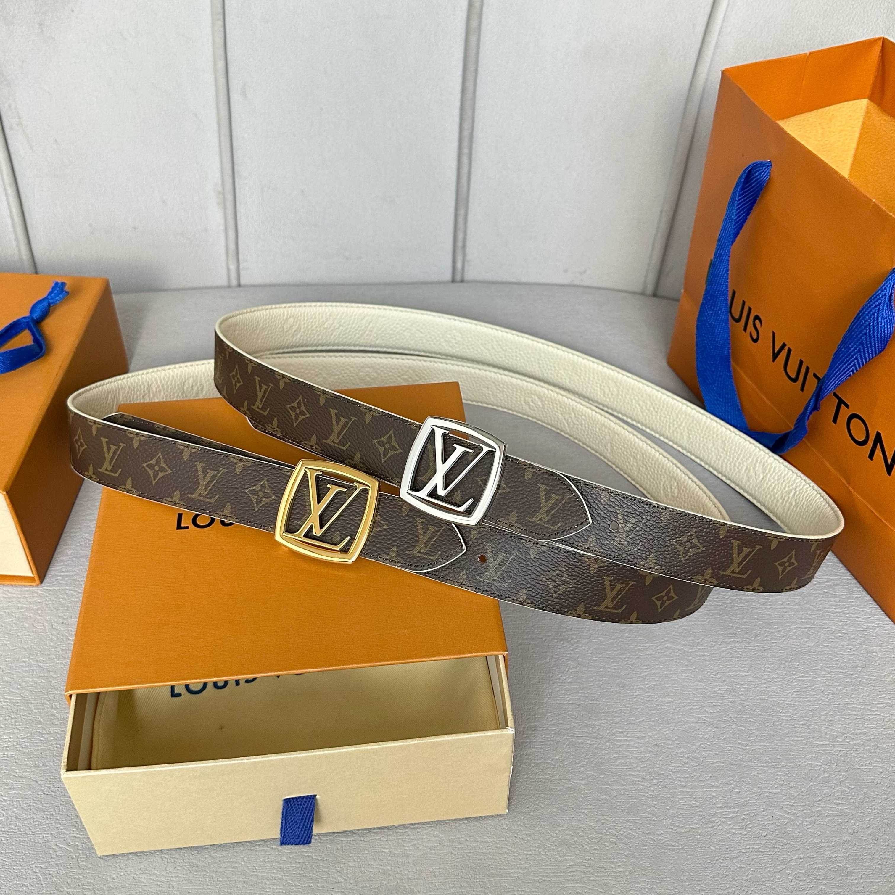 LOUIS VUITTON レディース原単腰帶 クラシックデザインとリバーシブル機能