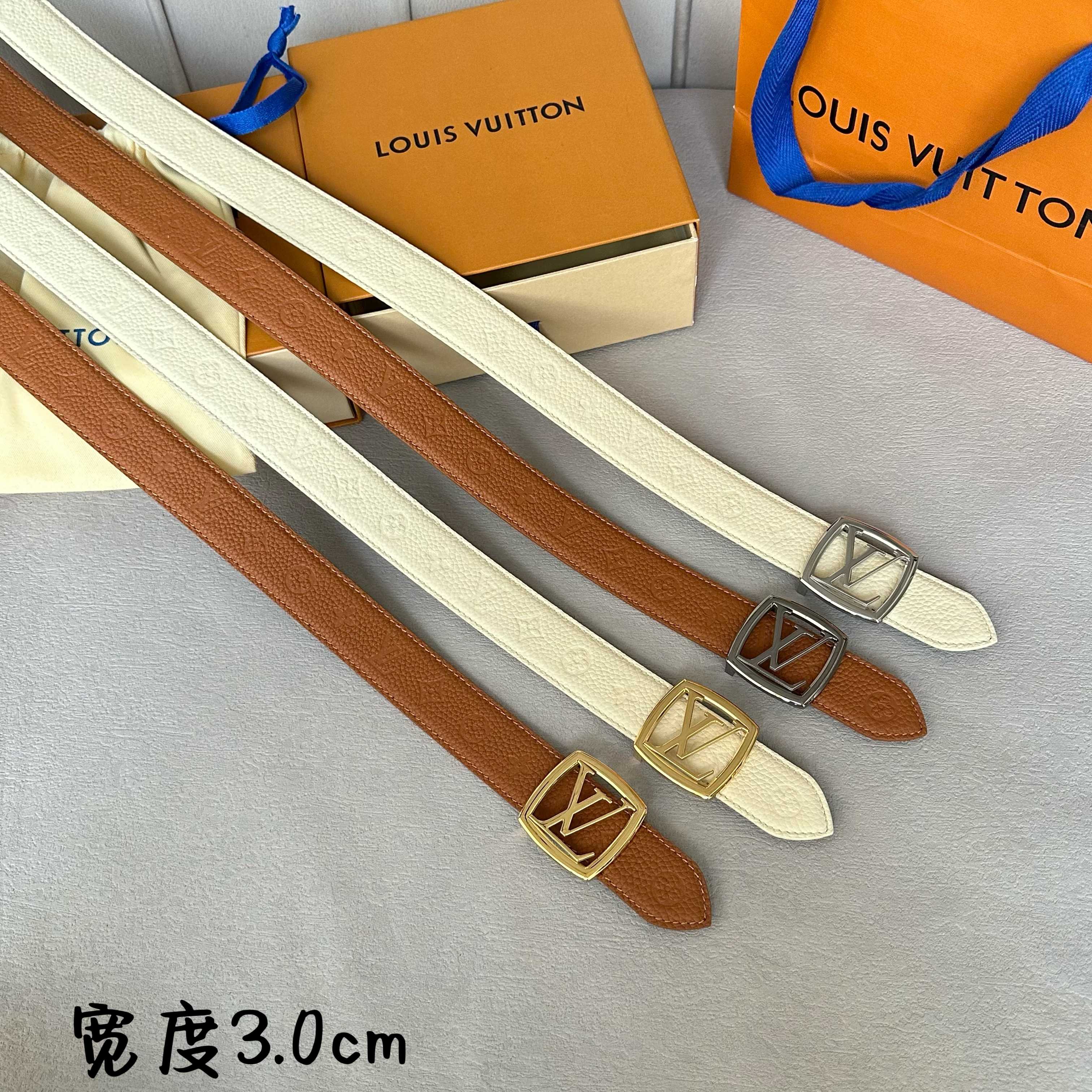 Loewe VUITTON レディース原単腰帶 PVC面荔枝紋牛皮