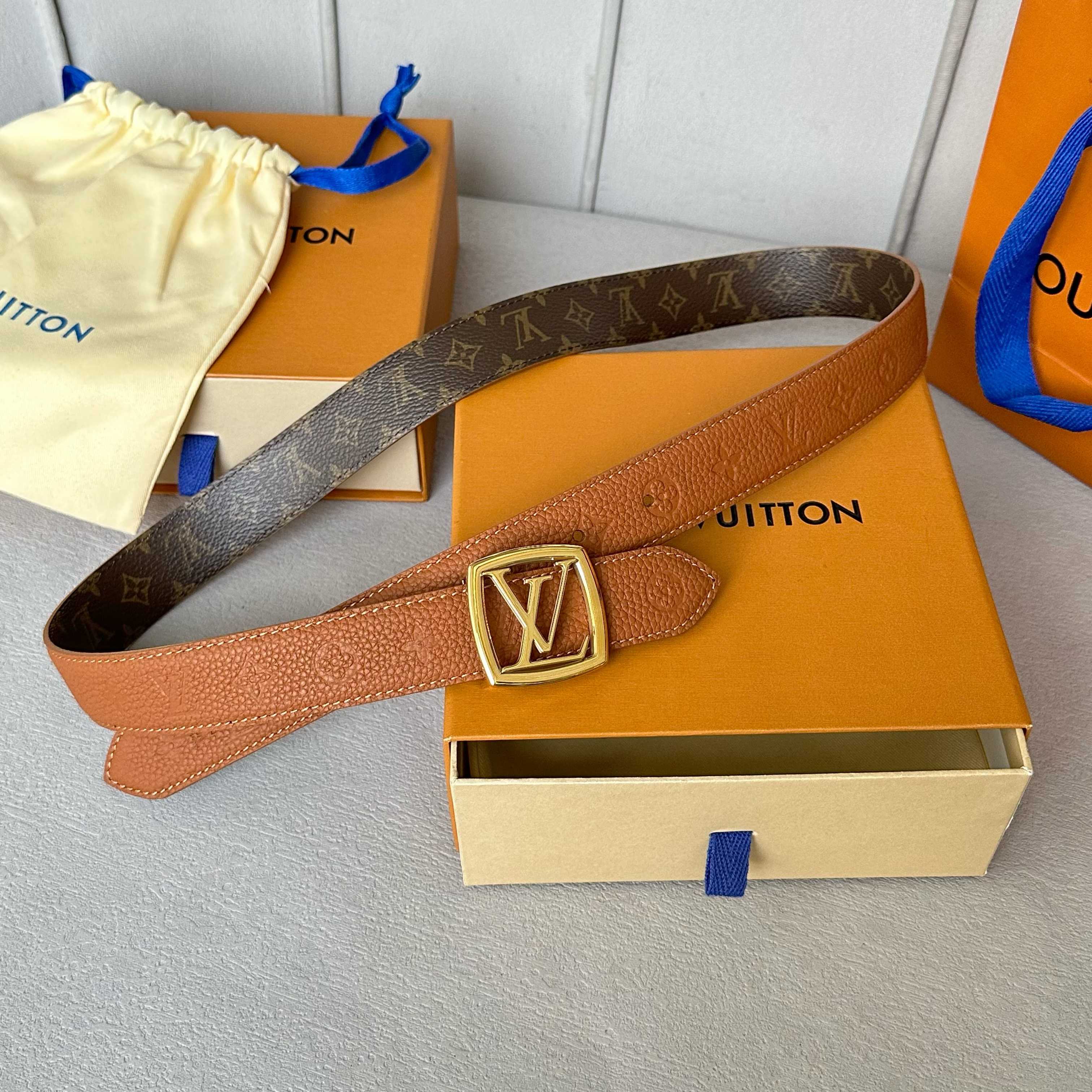 Loewe VUITTON レディース原単腰帶 PVC面荔枝紋牛皮