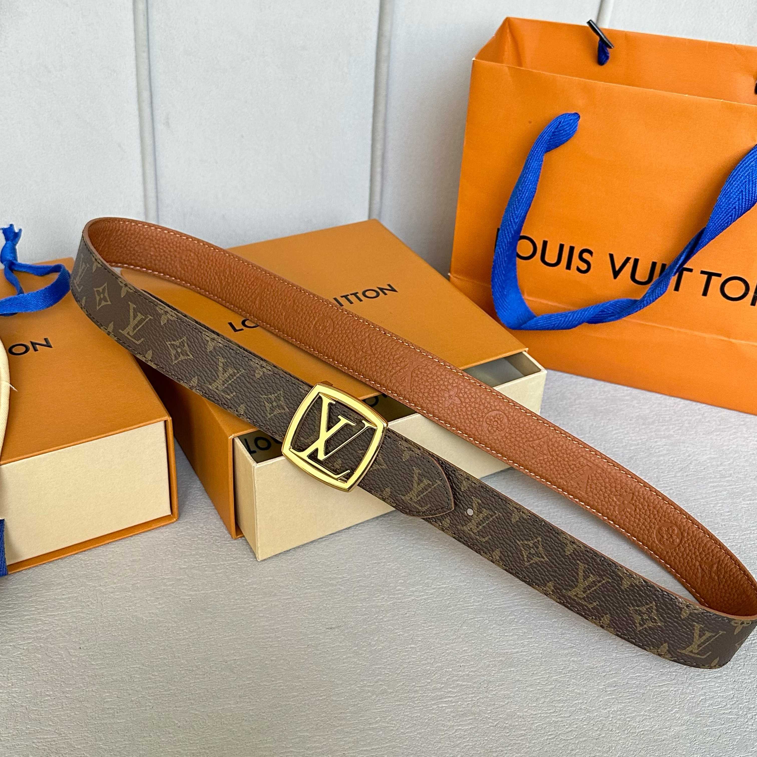 Loewe VUITTON レディース原単腰帶 PVC面荔枝紋牛皮