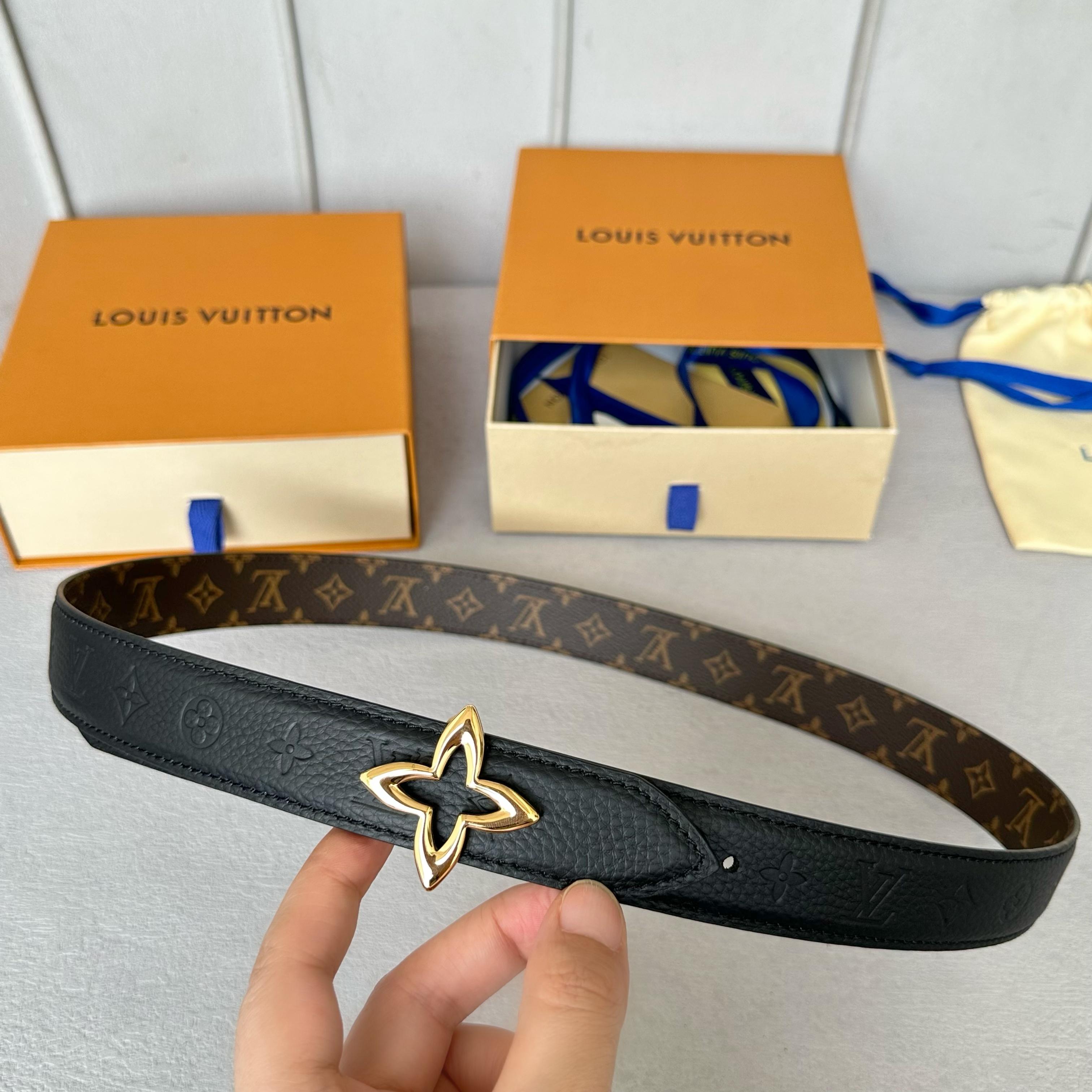 LVMH レディース原単腰帶 30mm 幅 洗練されたデザイン