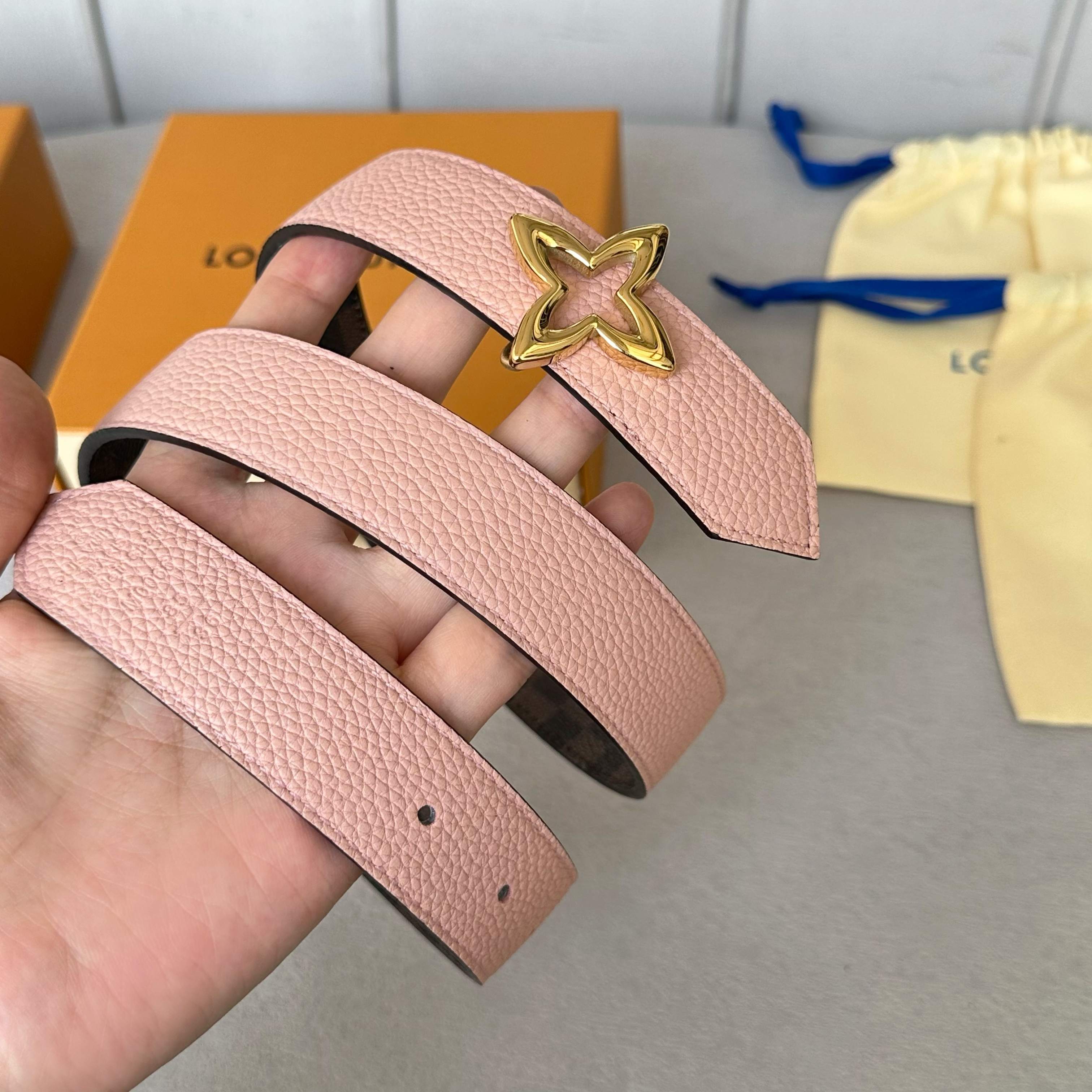 LVMH レディース原版包裝腰帶 - 双面デザインとクラシックな花柄