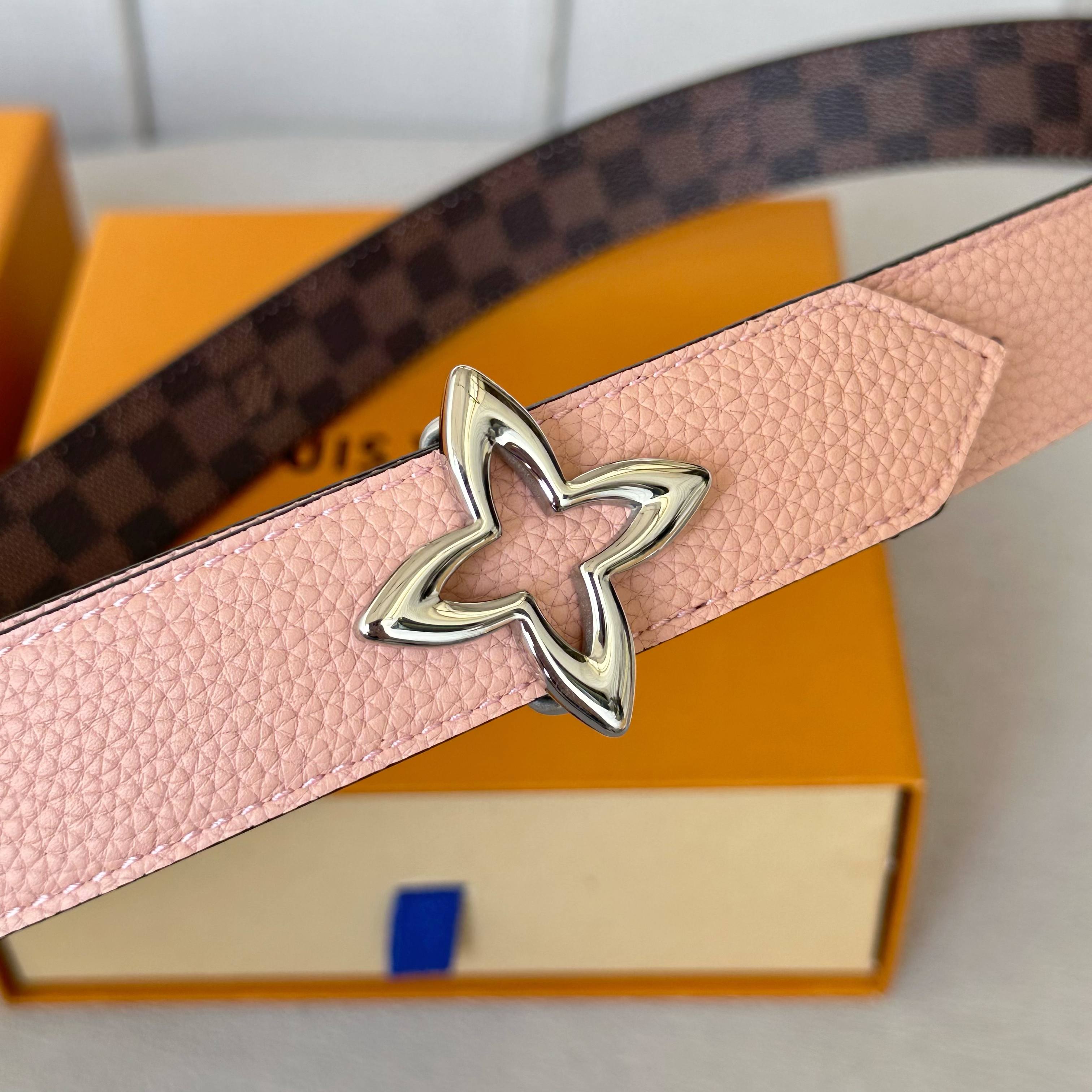 LOUIS VUITTON レディース原單腰帶 PVC面と牛皮のリバーシブルデザイン