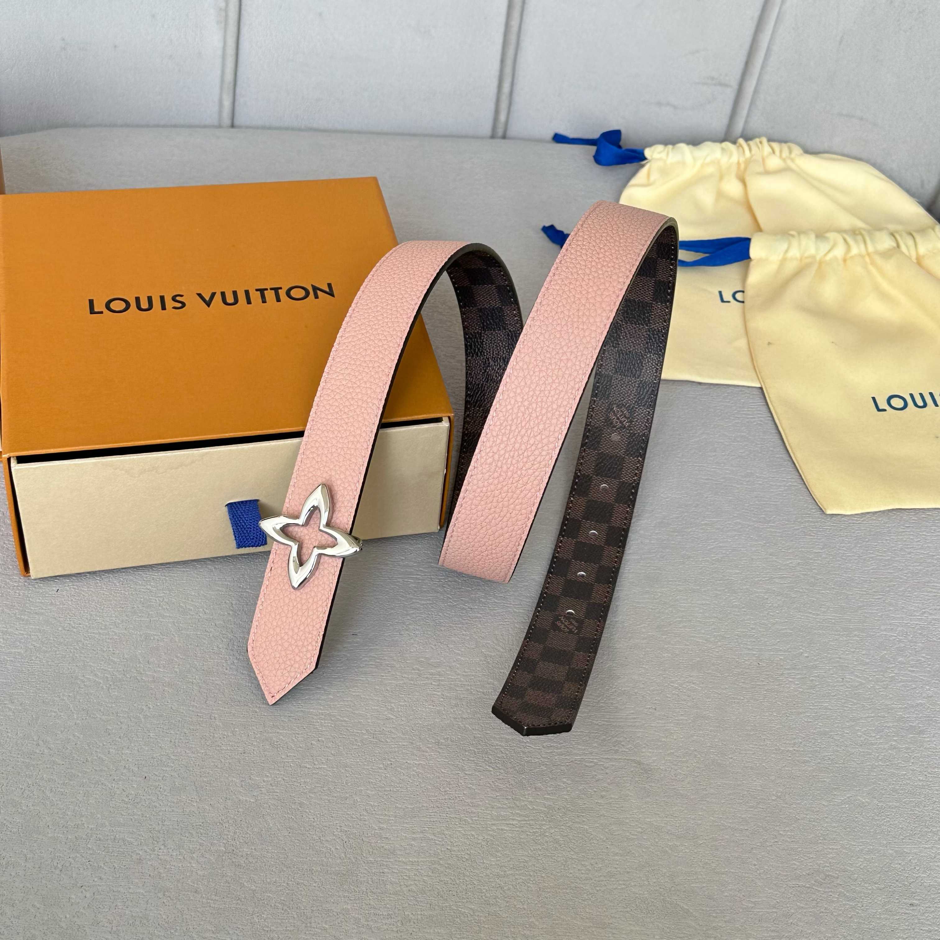 LOUIS VUITTON レディース原單腰帶 PVC面と牛皮のリバーシブルデザイン