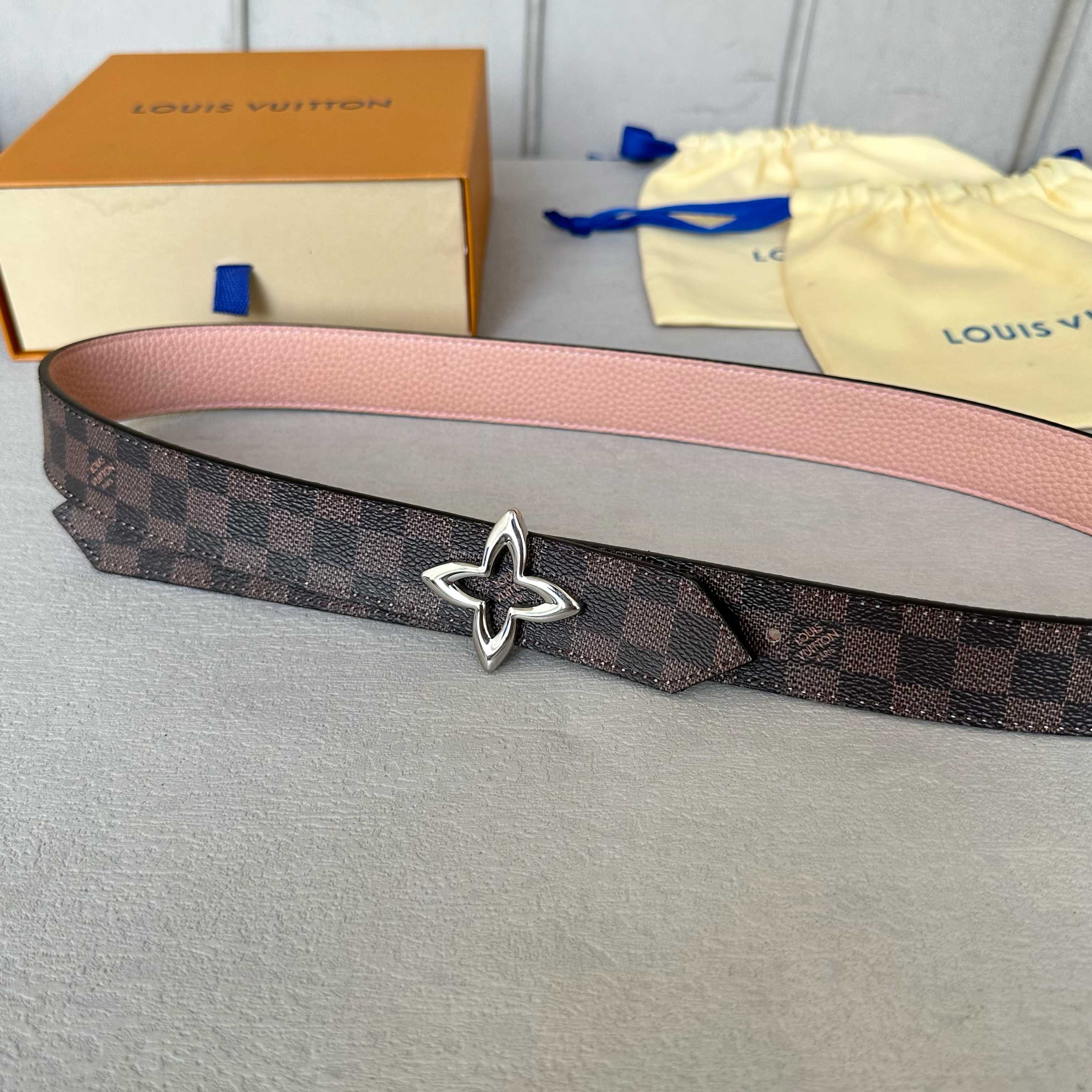 LOUIS VUITTON レディース原單腰帶 PVC面と牛皮のリバーシブルデザイン
