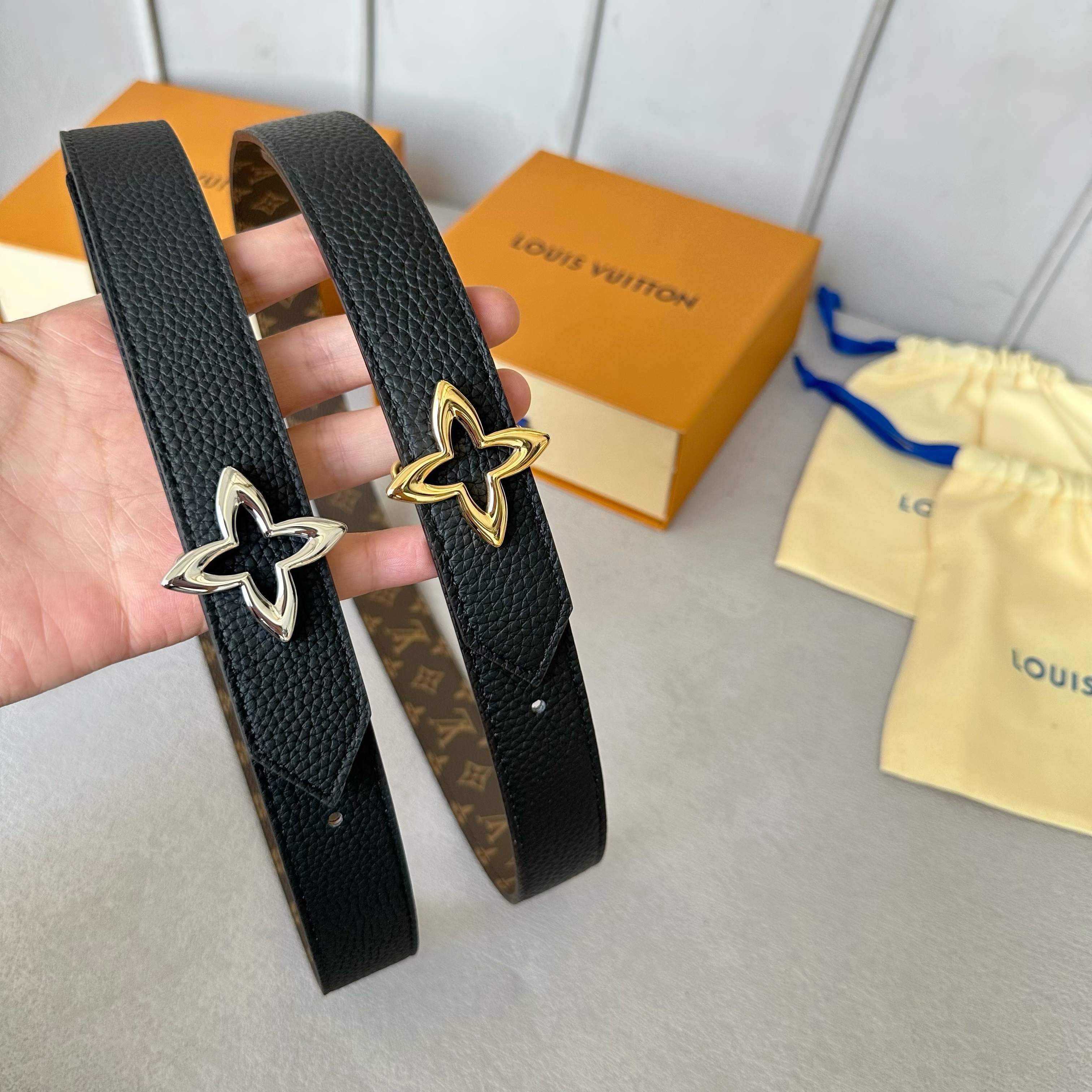 LouiS Vuitton レディース原単腰帯 30mm幅 両面使用可能