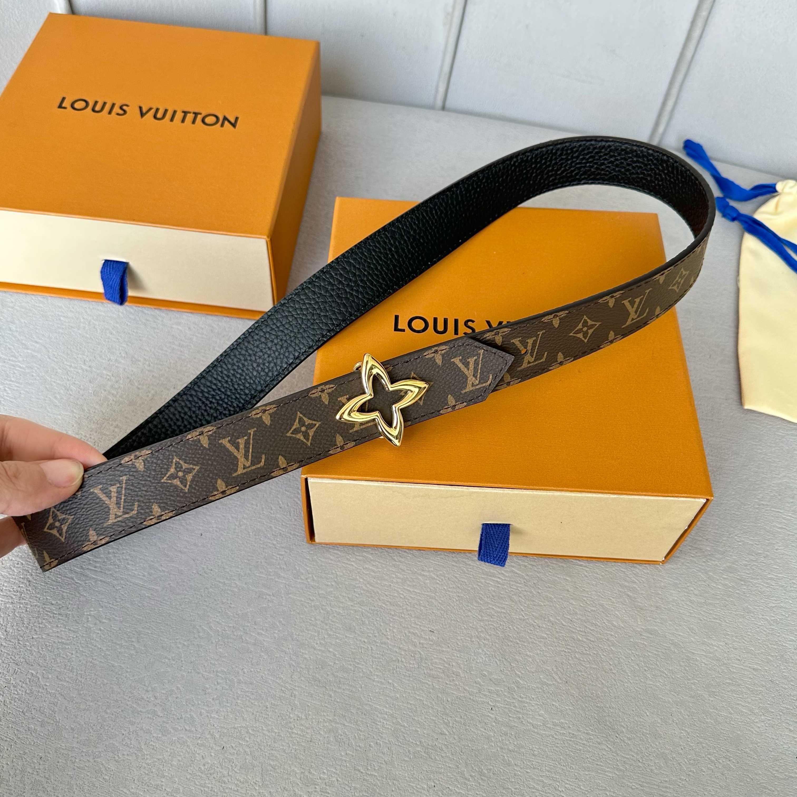 LOUIS VUITTON レディース原単腰帯 PVCと牛皮のリバーシブルデザイン