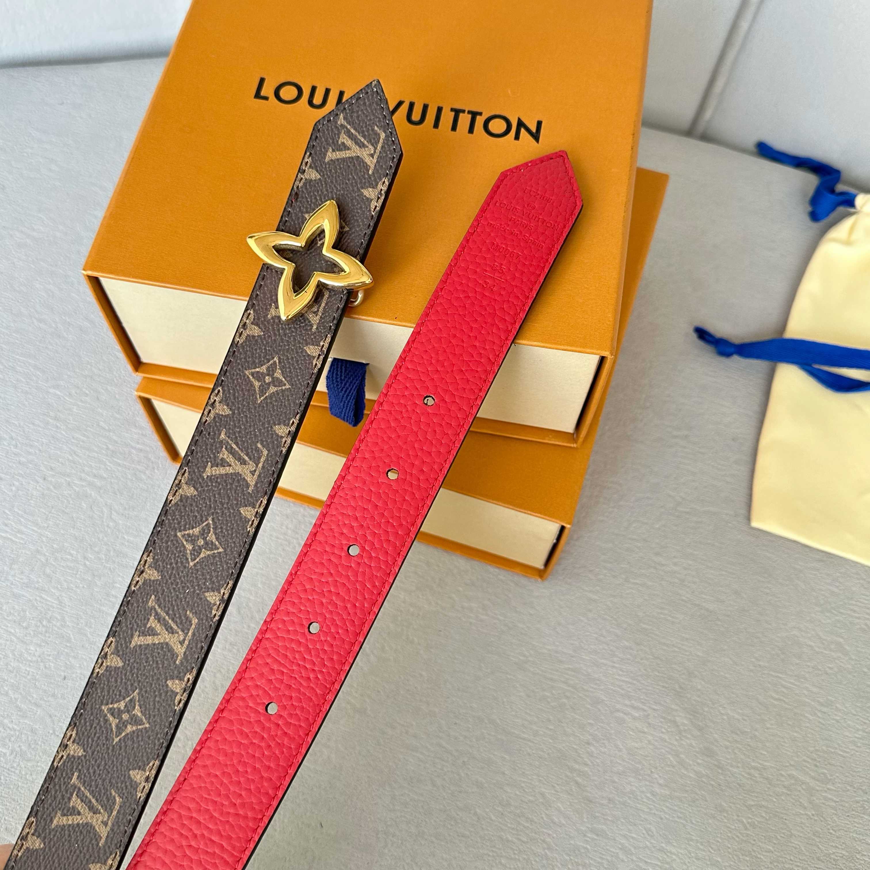 L0UIS VUITT0N レディース原単腰帯 幅30mm PVCと牛皮のコンビ