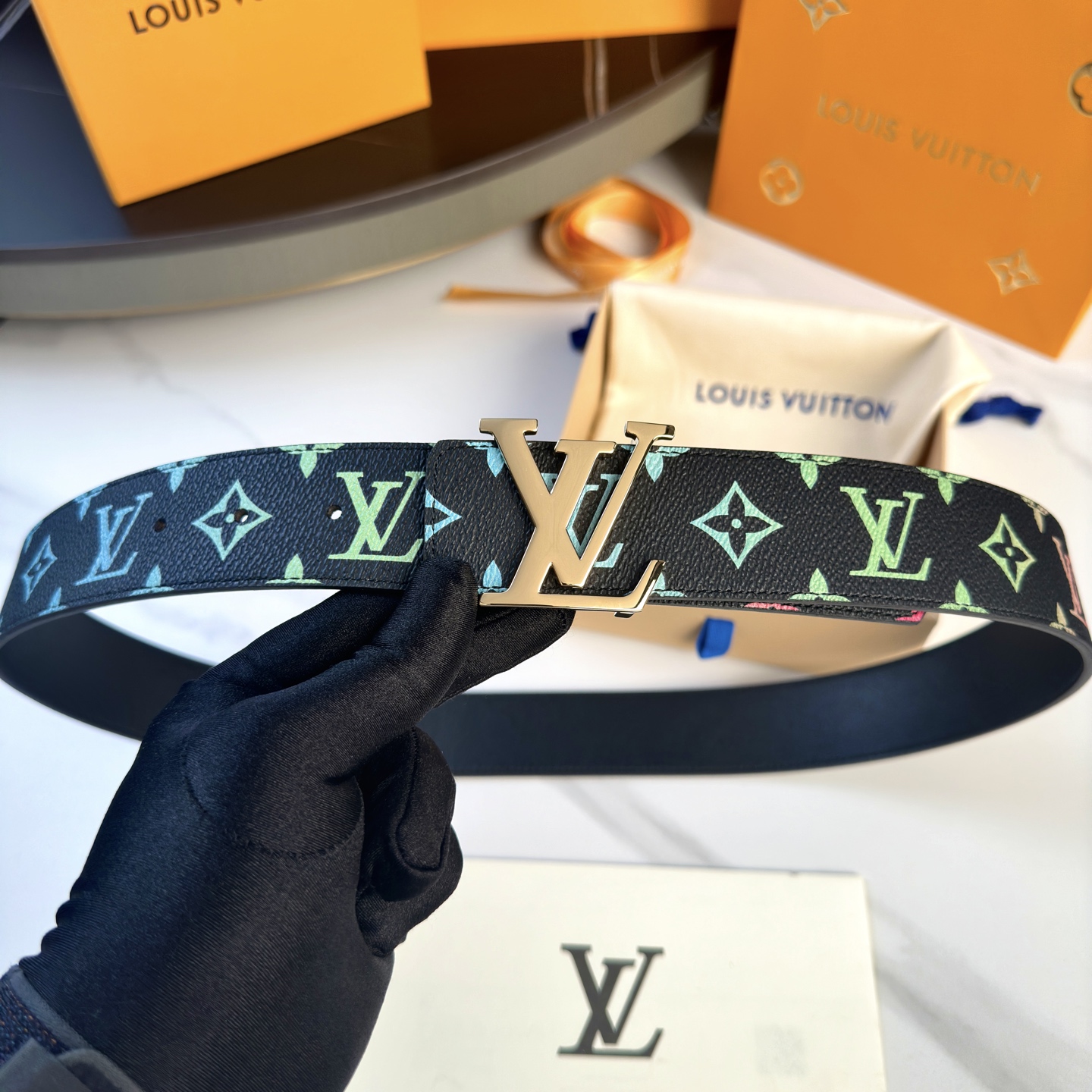 LOUIS VUITTON 原版包裝 1.0 40mm 定制帆布皮帶