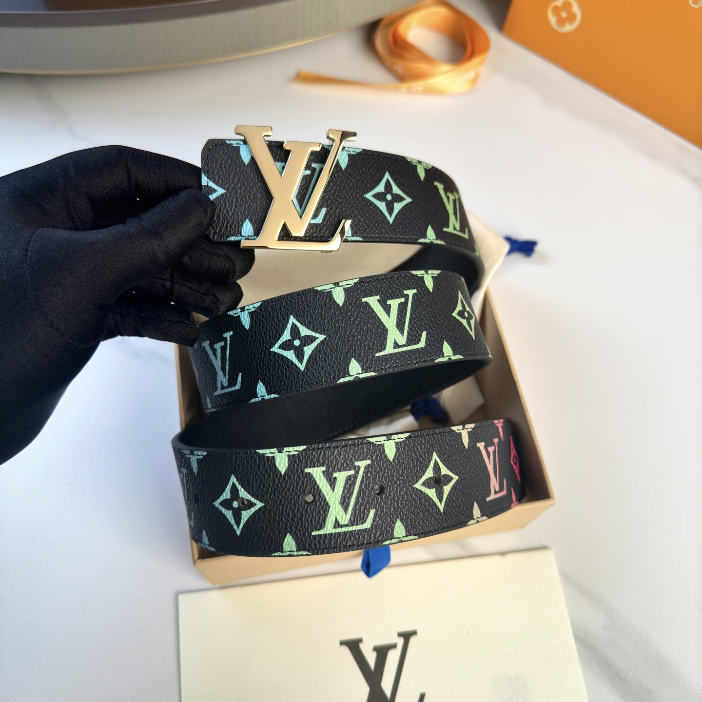 LOUIS VUITTON 原版包裝 1.0 40mm 定制帆布皮帶