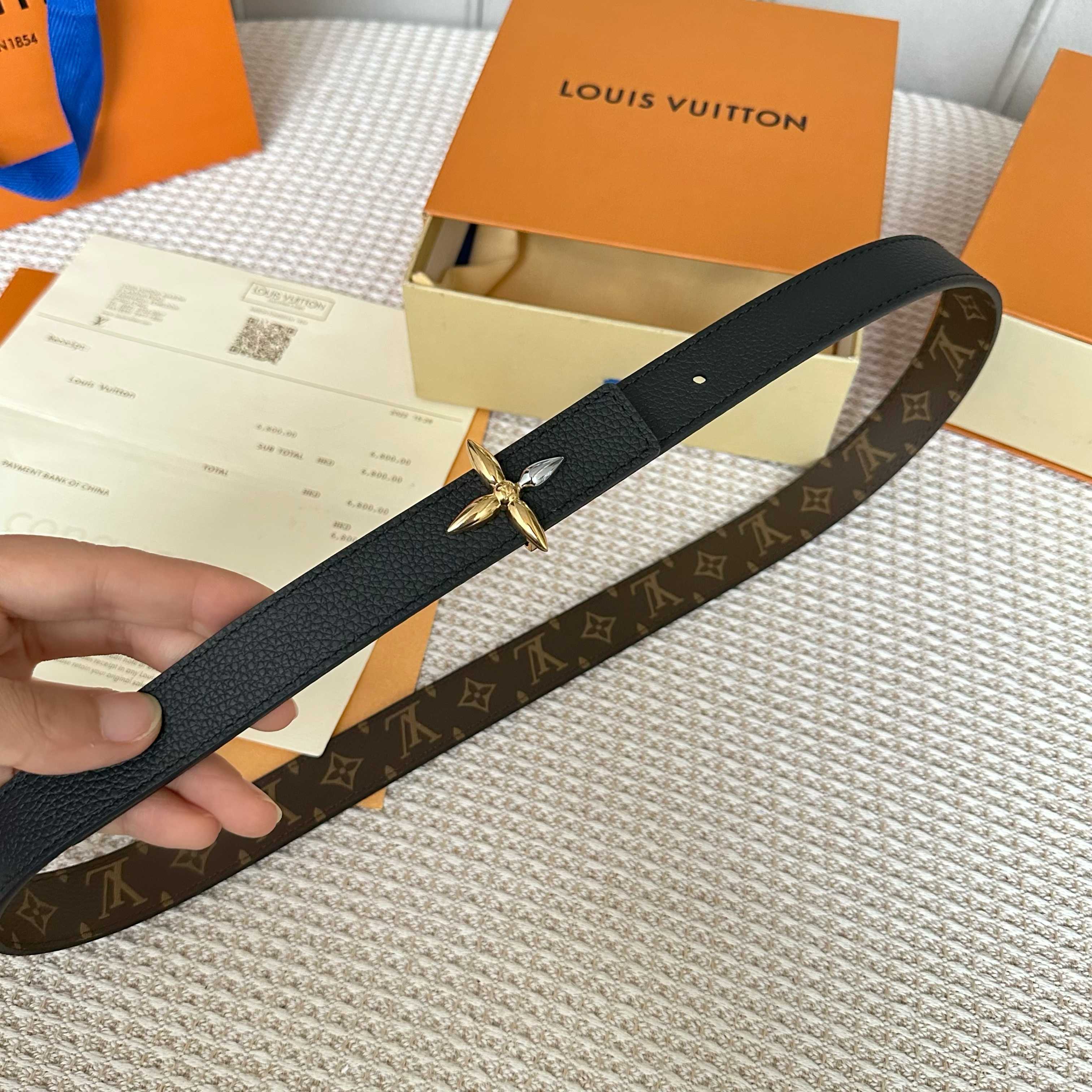 LouiS VuittoN P255 レディース ダブルフェイスベルト 幅25mm