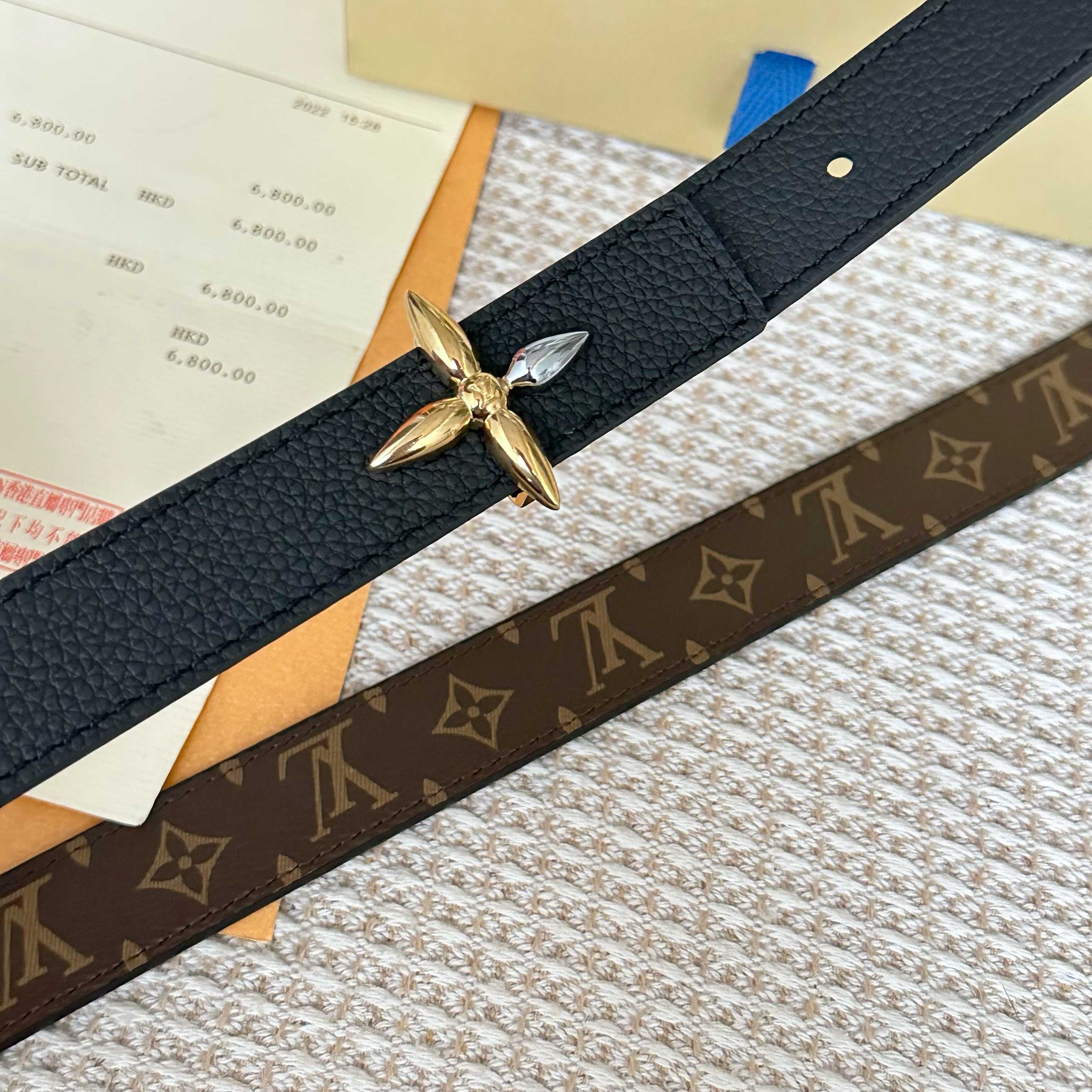 LouiS VuittoN P255 レディース ダブルフェイスベルト 幅25mm