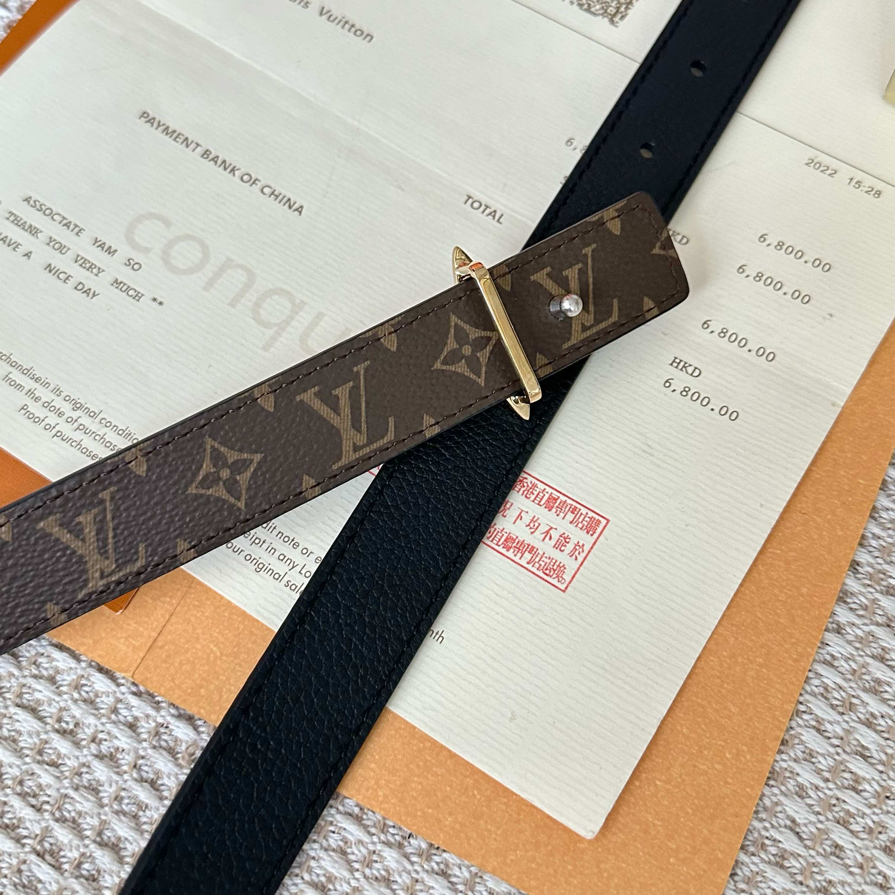 LouiS VuittoN P255 レディース ダブルフェイスベルト 幅25mm