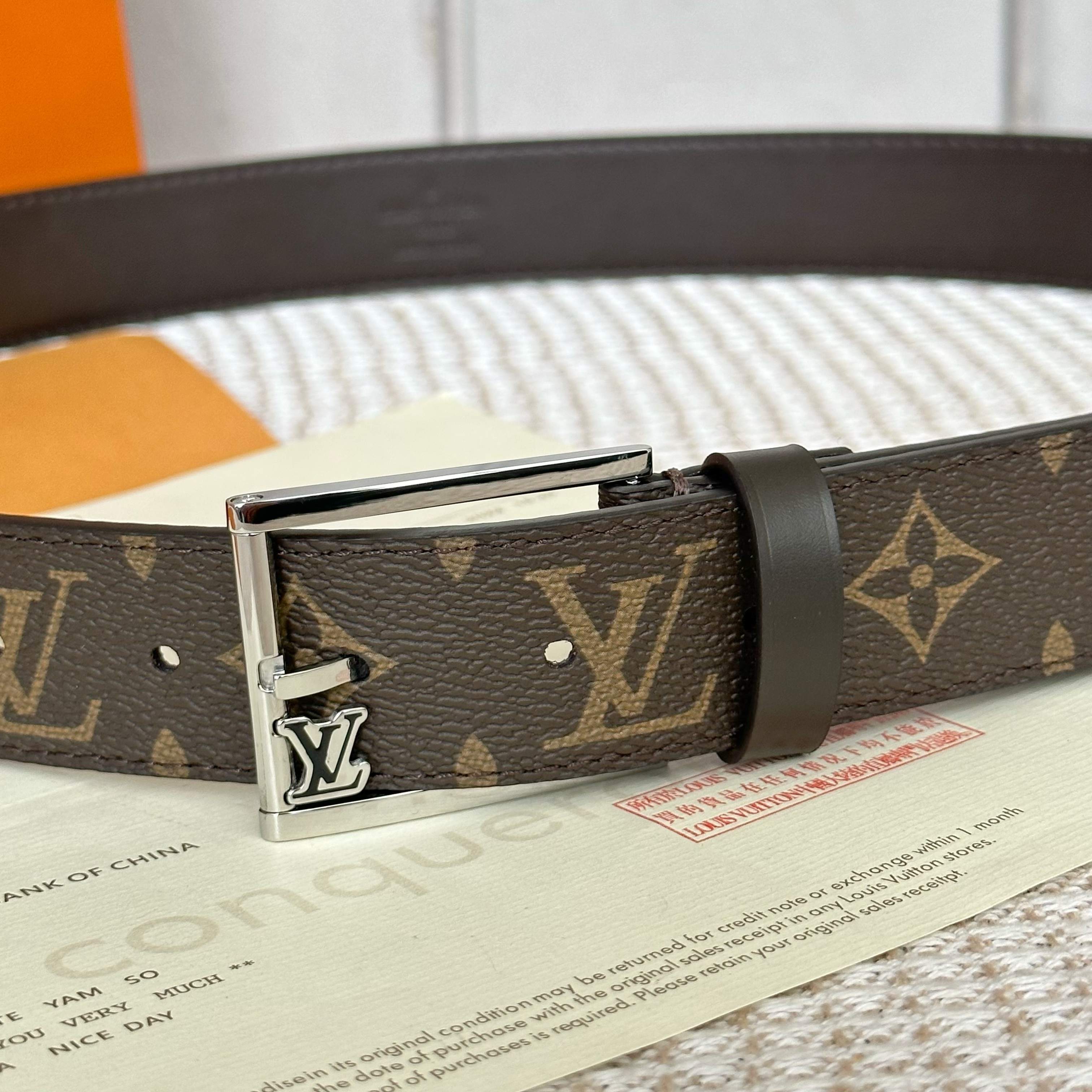 L0UIS VUITT0N P255 原版包装 男士腰帶 35mm幅広