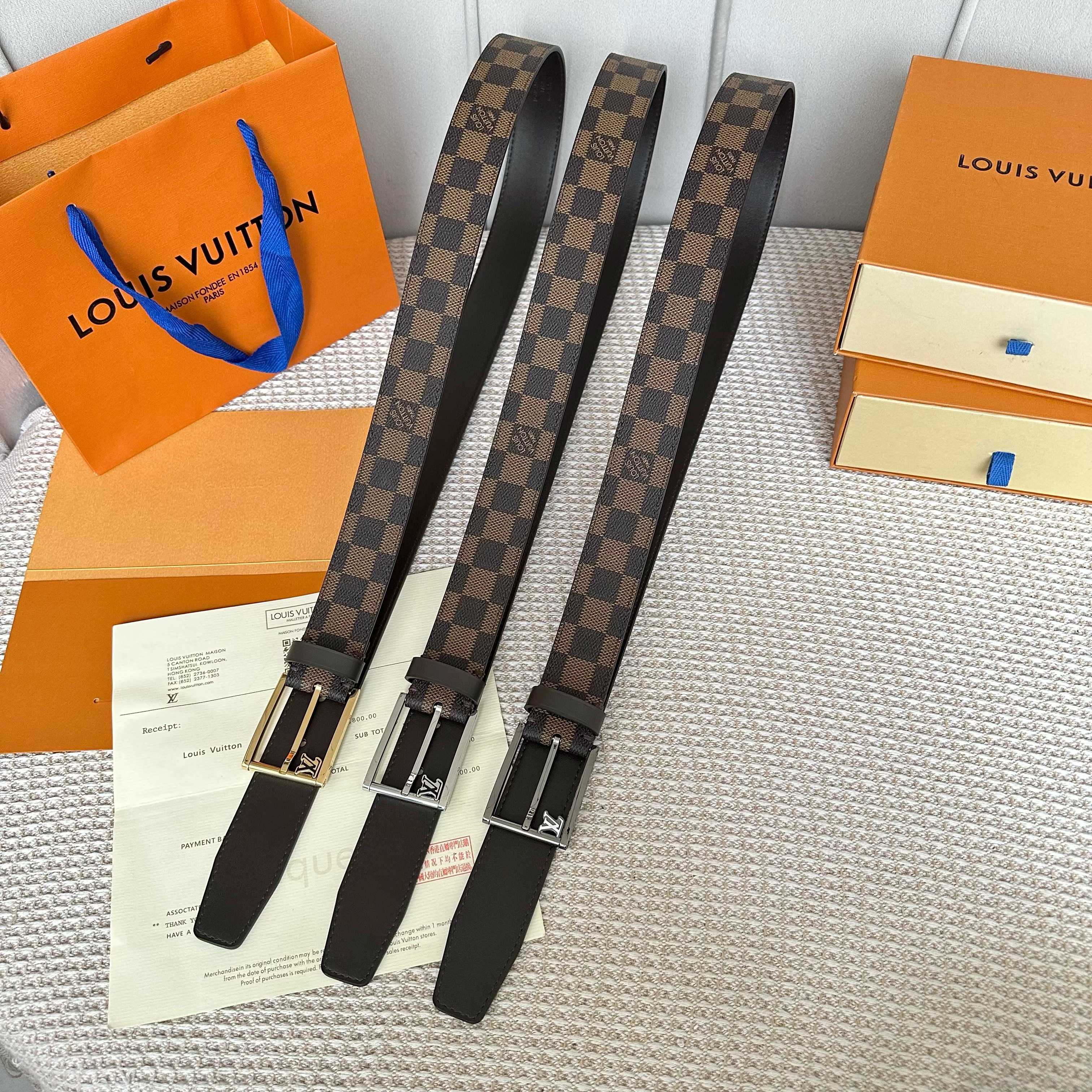 ルイ・ヴィトン P255 原版包装 男性用腰帯 幅35mm