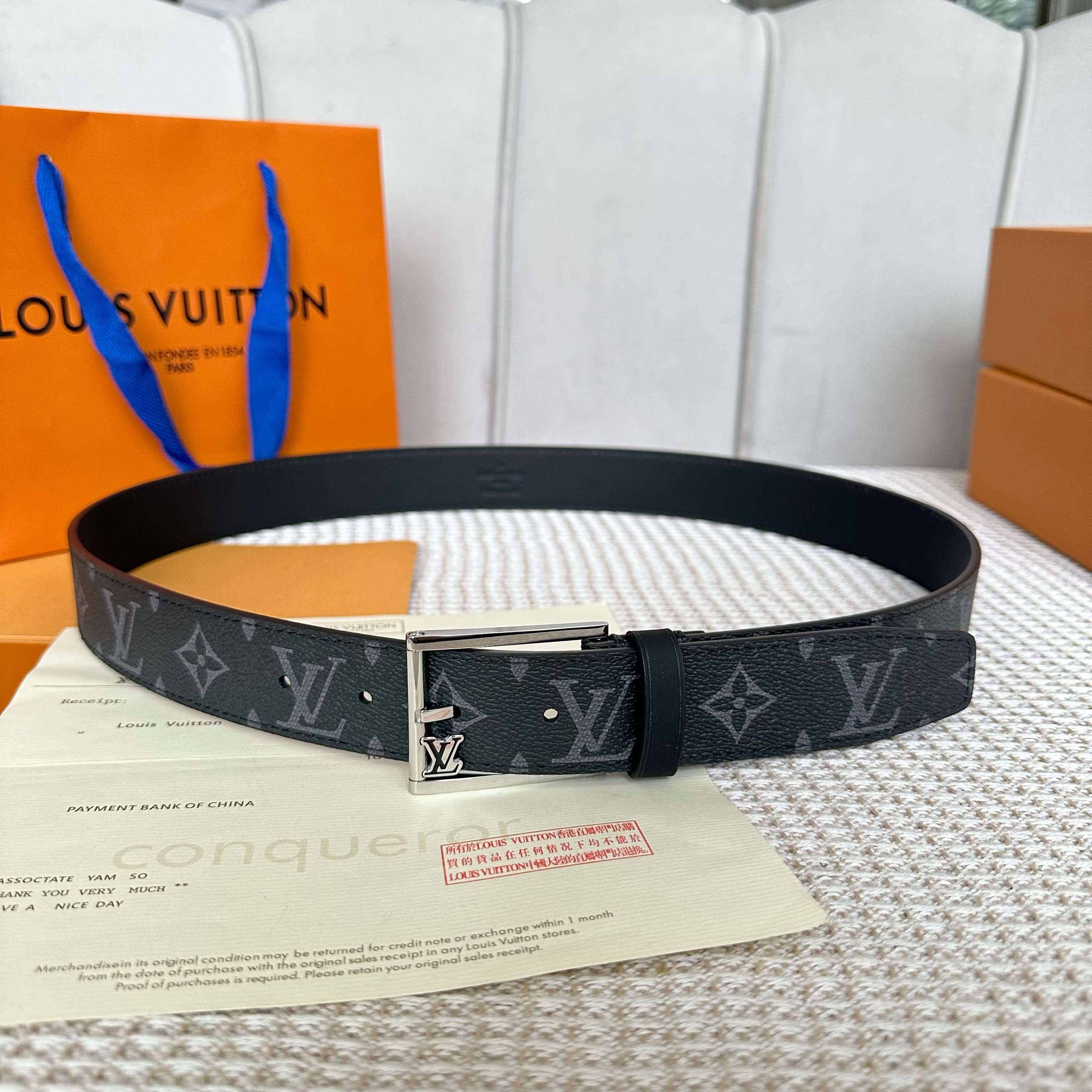 ルイ・ヴィトン P255 男性用腰帯 幅35mm 丈夫なデザイン