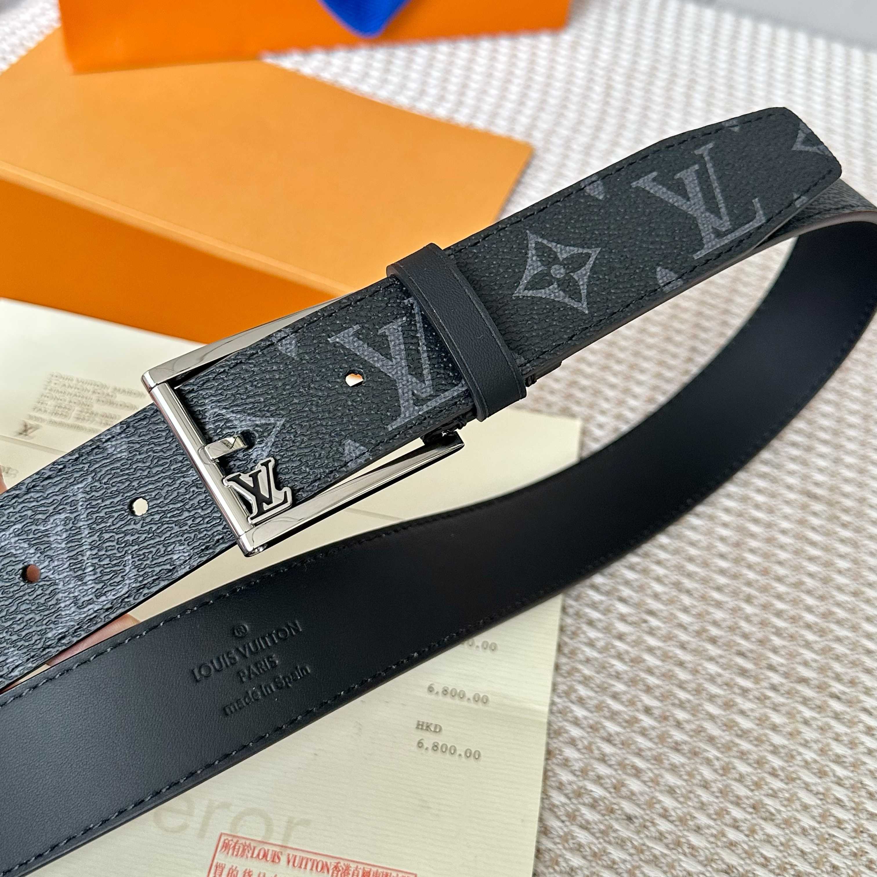 ルイ・ヴィトン P255 男性用腰帯 幅35mm 丈夫なデザイン
