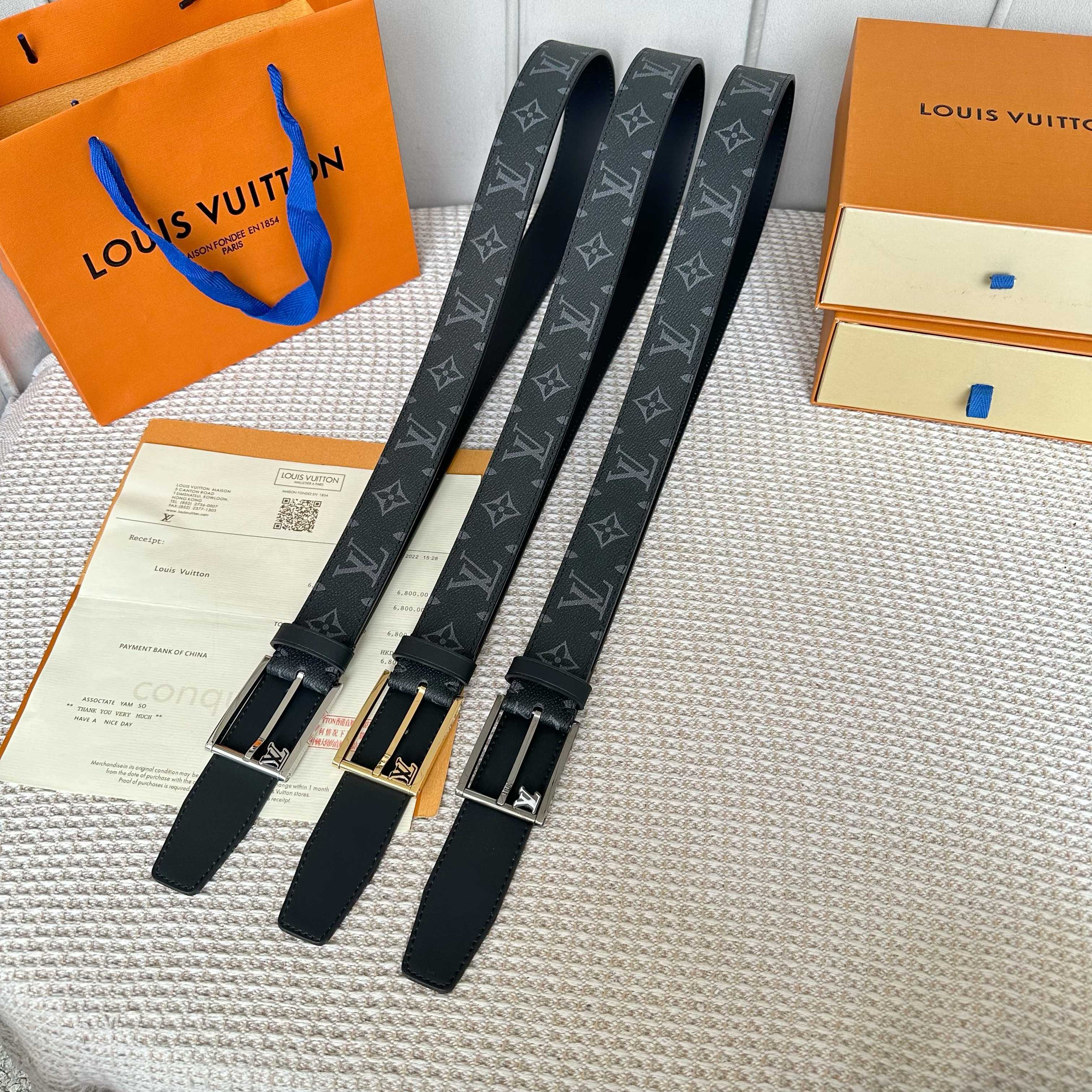ルイ・ヴィトン P255 男性用腰帯 幅35mm 丈夫なデザイン