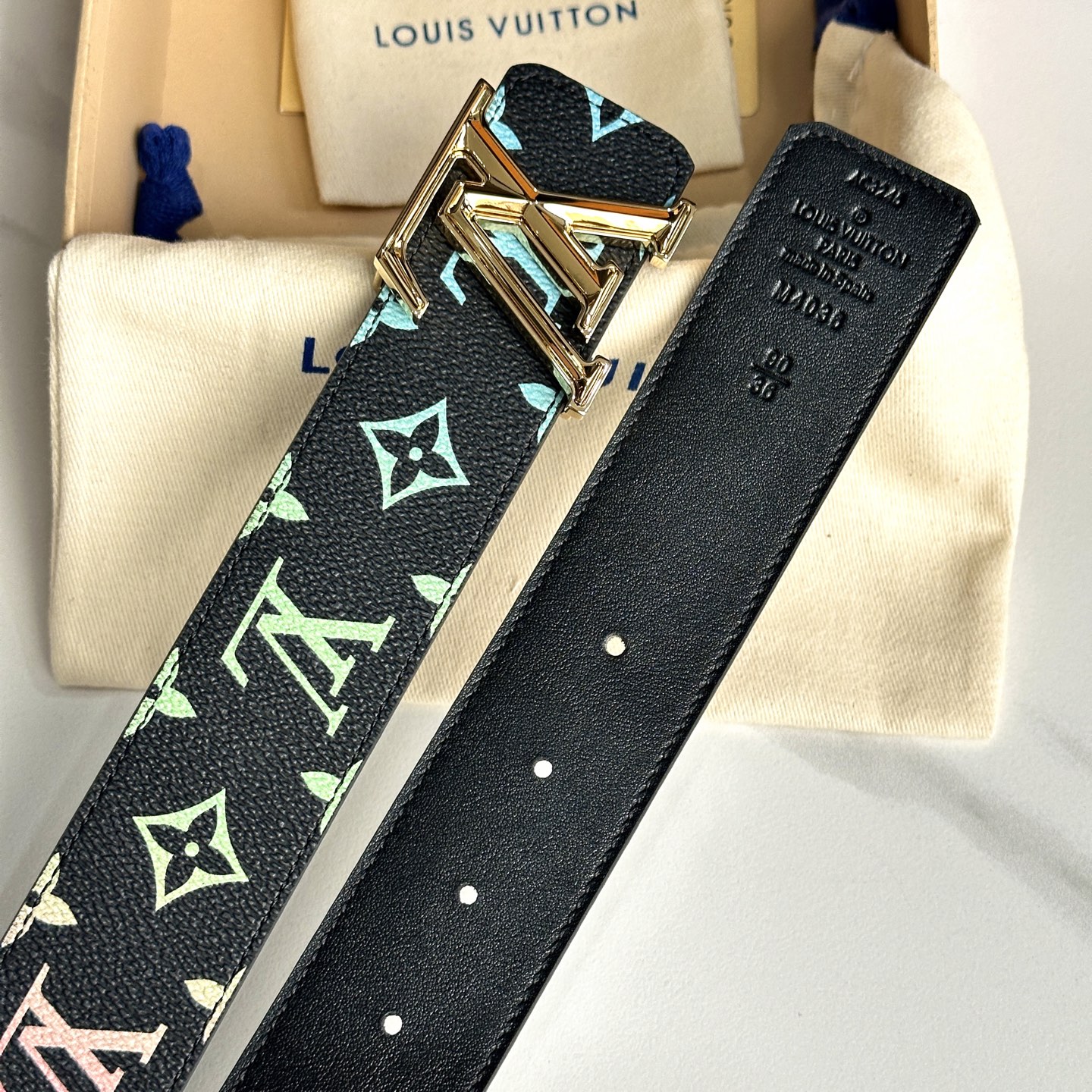ルイ・ヴィトン P：255 ベルト - カスタムキャンバスと高級レザー