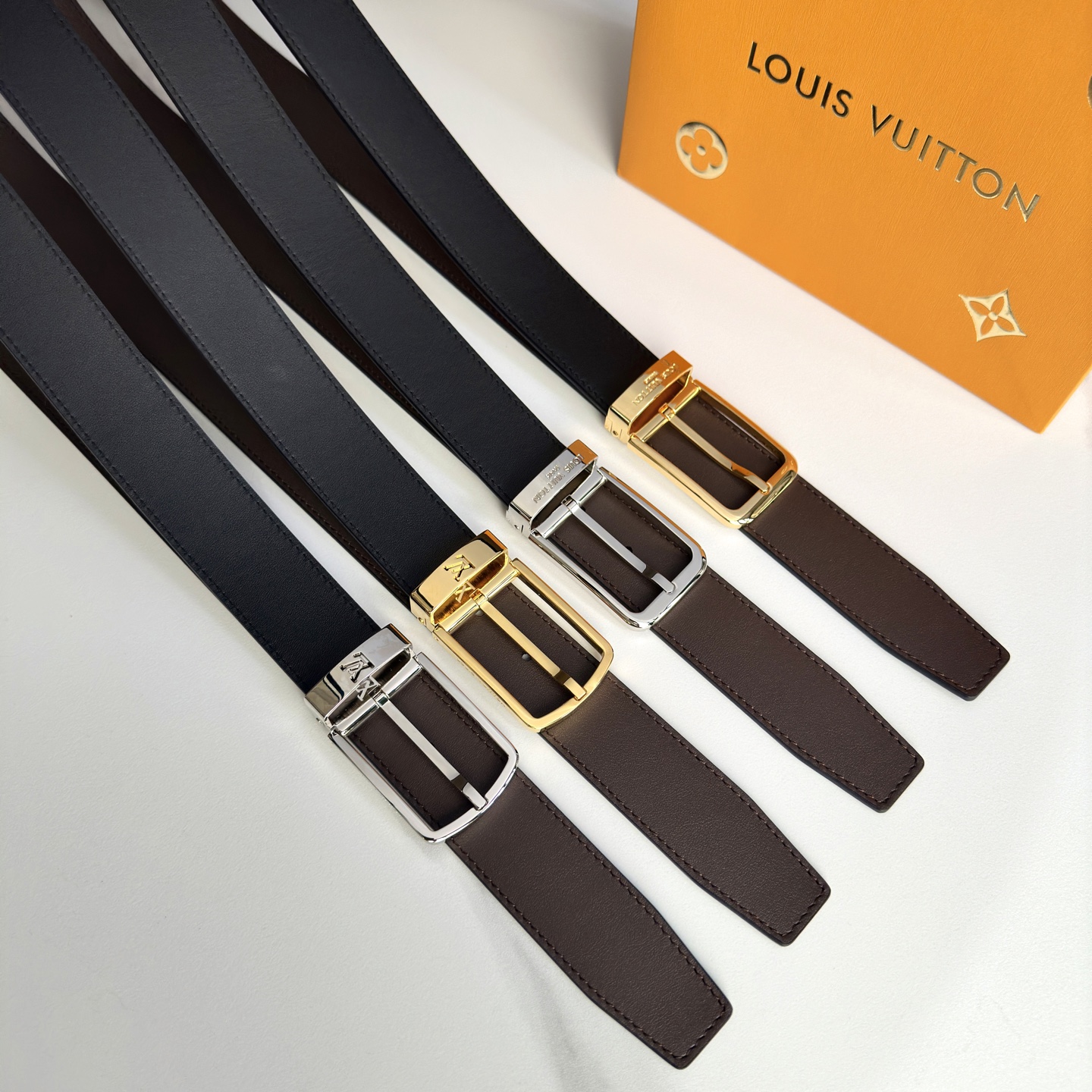 LOUIS VUITTON P255 メンズダブルフェイスレザー腰帯