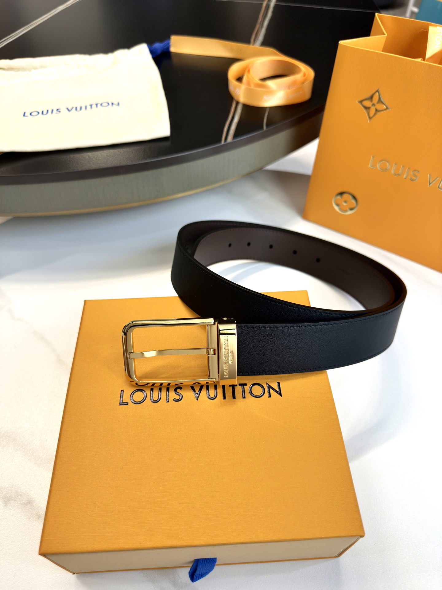 LOUIS VUITTON P255 メンズダブルフェイスレザー腰帯