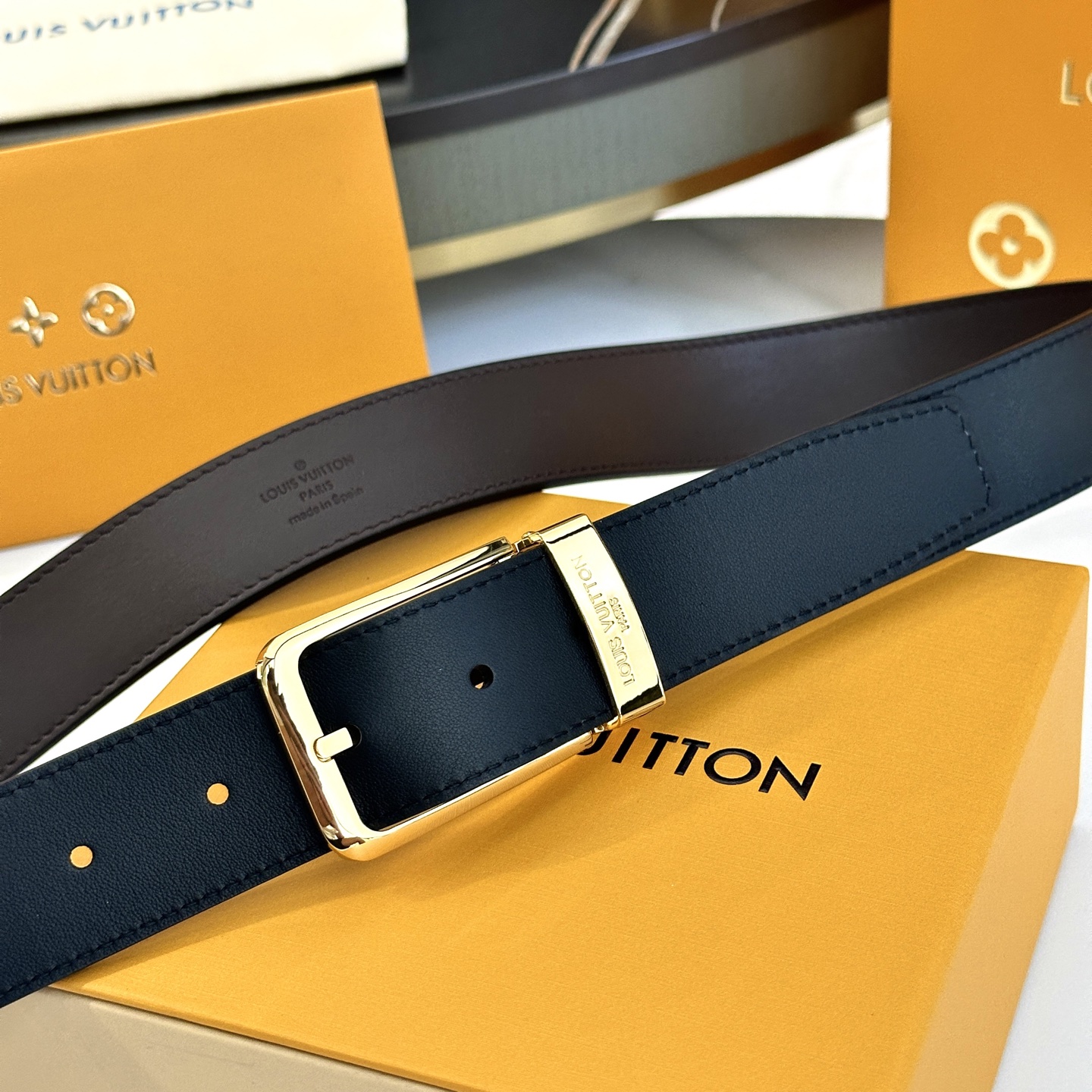 LOUIS VUITTON P255 メンズダブルフェイスレザー腰帯