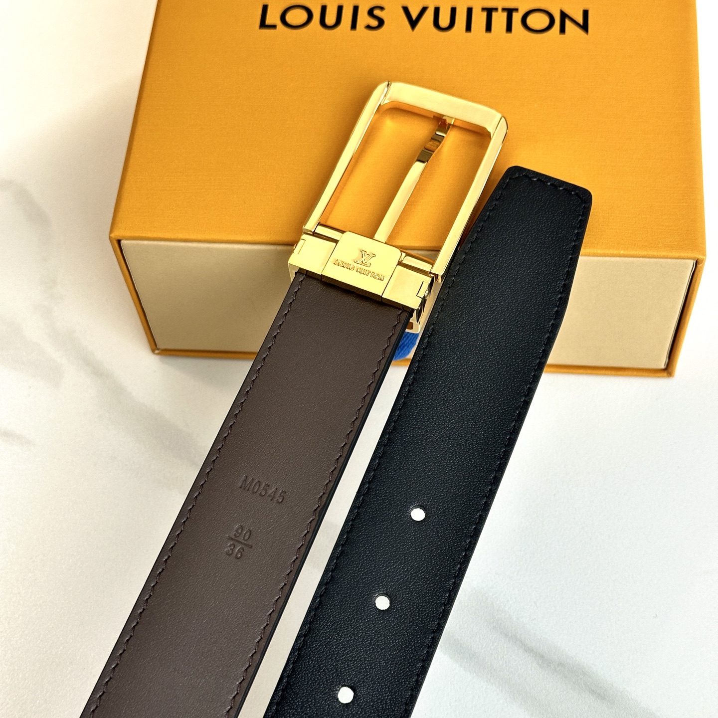 LOUIS VUITTON P255 メンズダブルフェイスレザー腰帯