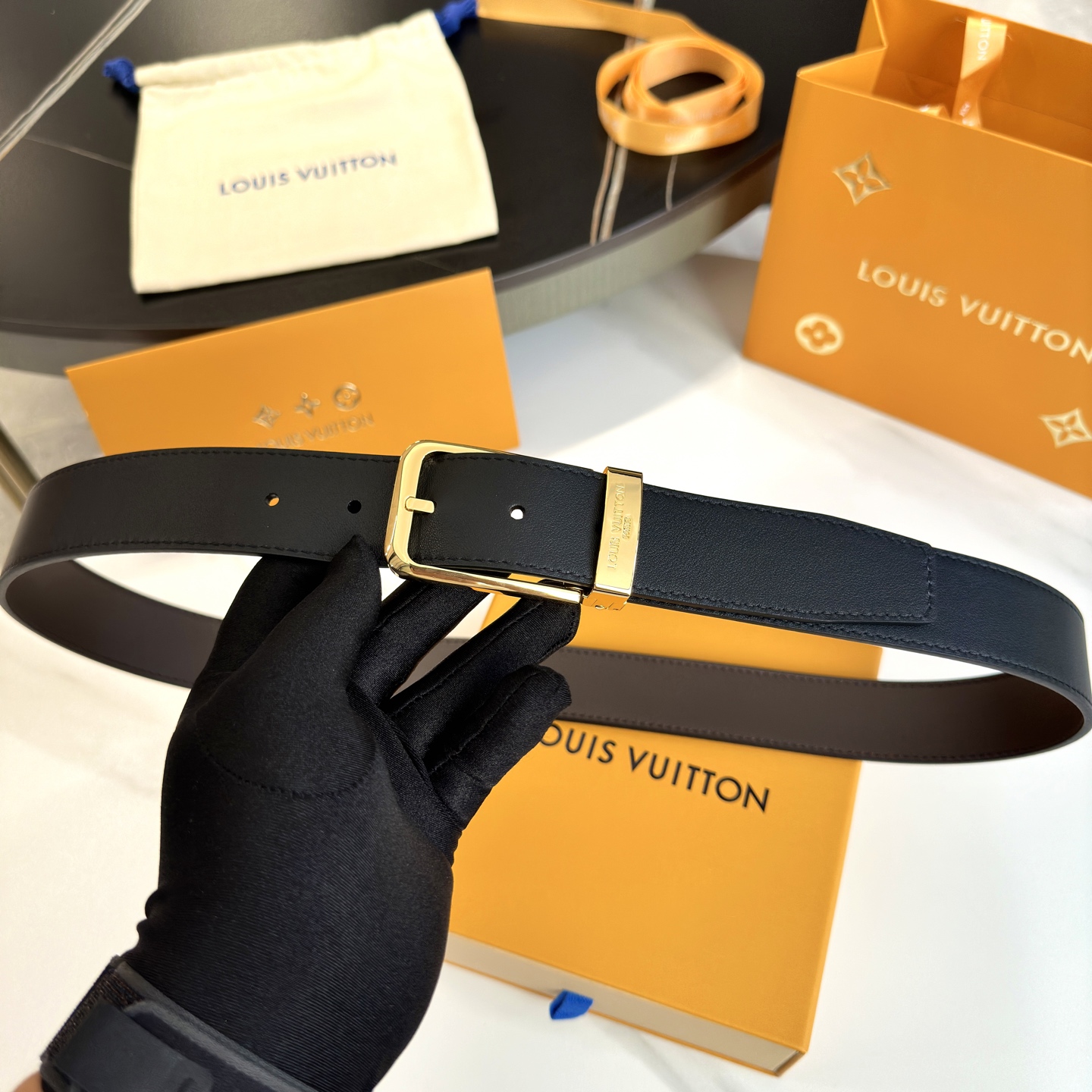 LOUIS VUITTON P255 メンズダブルフェイスレザー腰帯