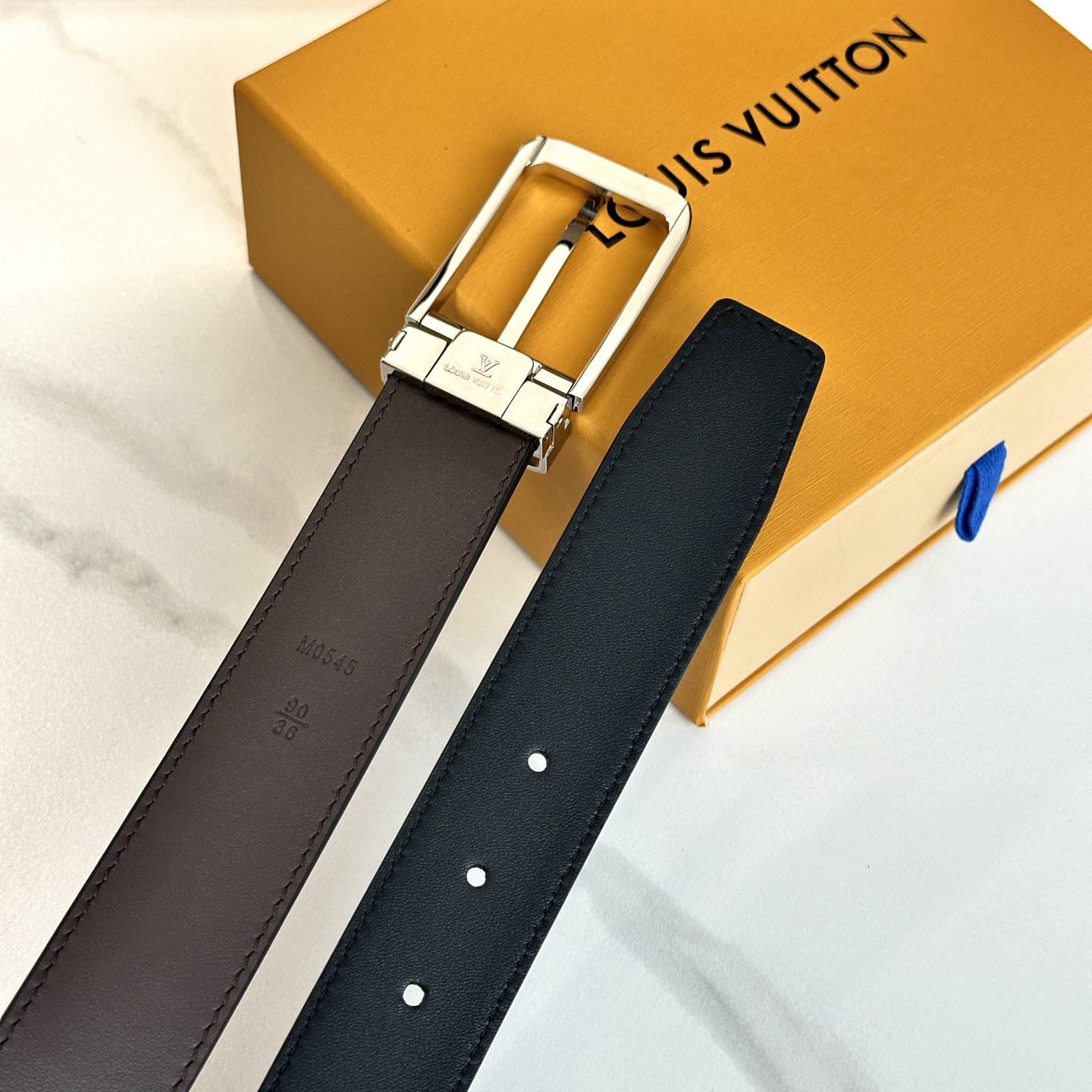 L0UIS VUITT0N P255 男性用原版包裝腰帶 35mm幅