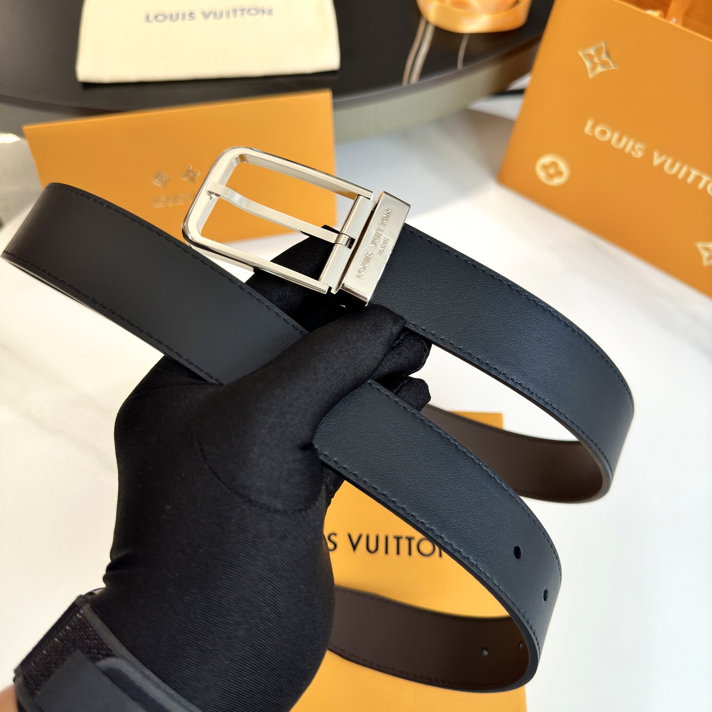 L0UIS VUITT0N P255 男性用原版包裝腰帶 35mm幅