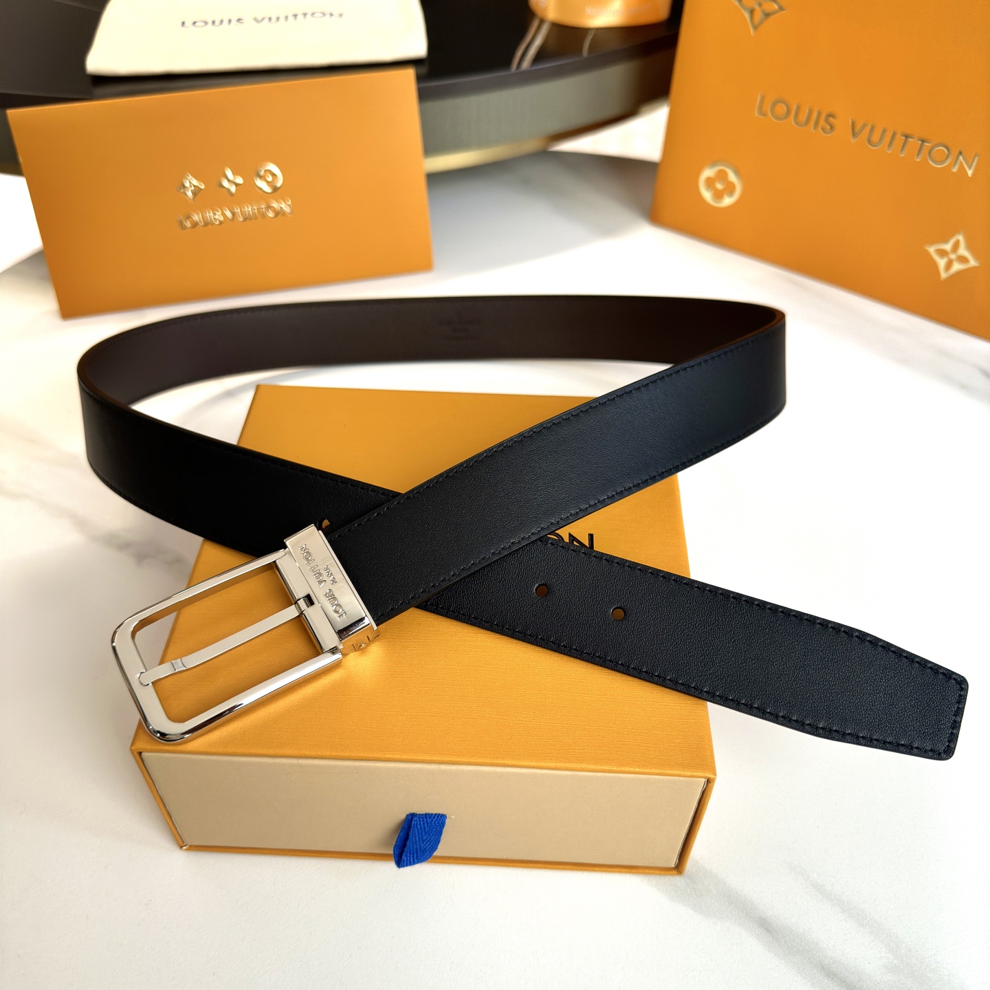 L0UIS VUITT0N P255 男性用原版包裝腰帶 35mm幅