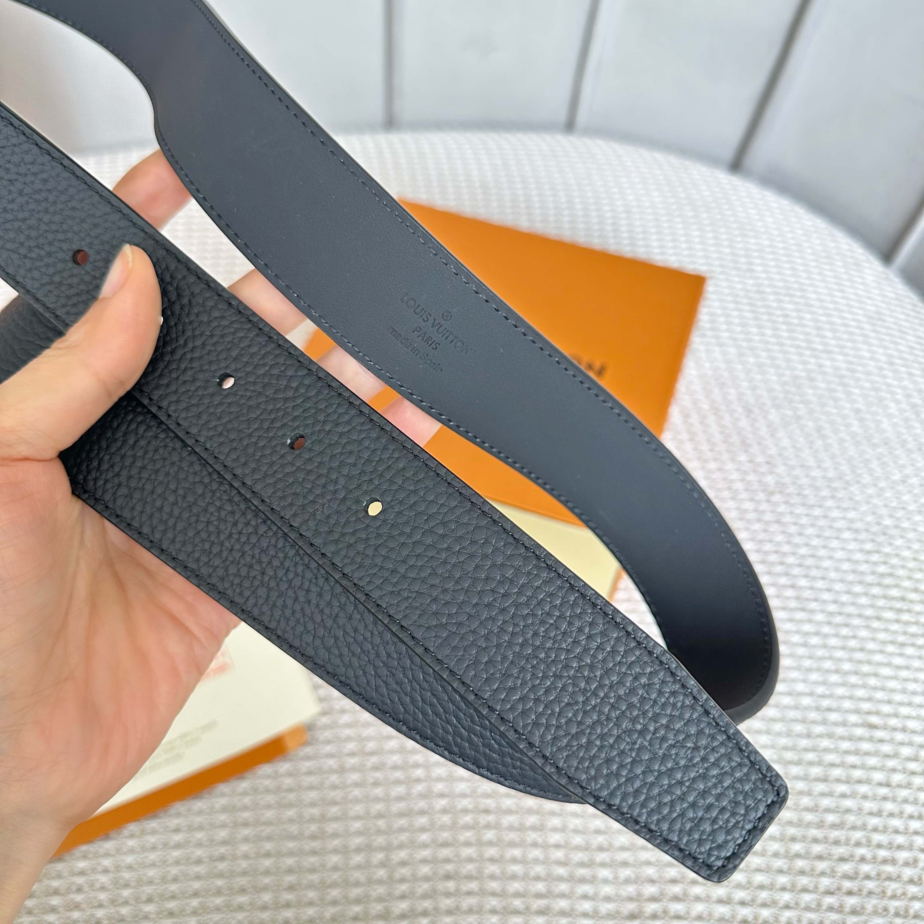 LVMH P255 メンズダブルフェイスレザー腰ベルト 35mm