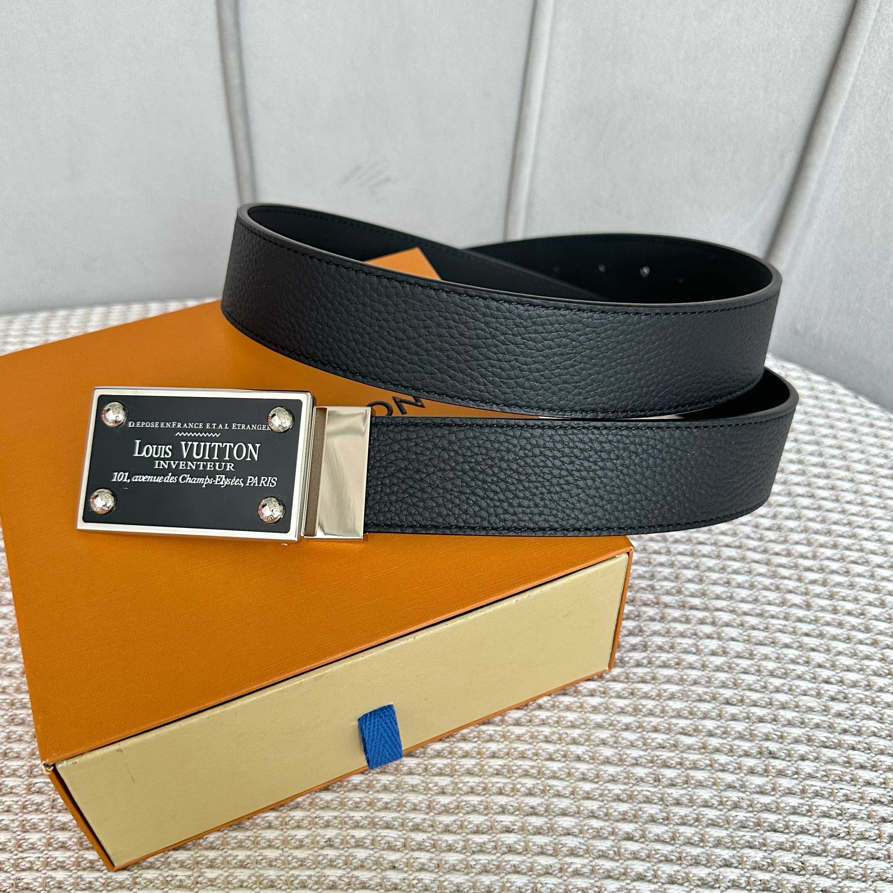 LVMH P255 メンズダブルフェイスレザー腰ベルト 35mm