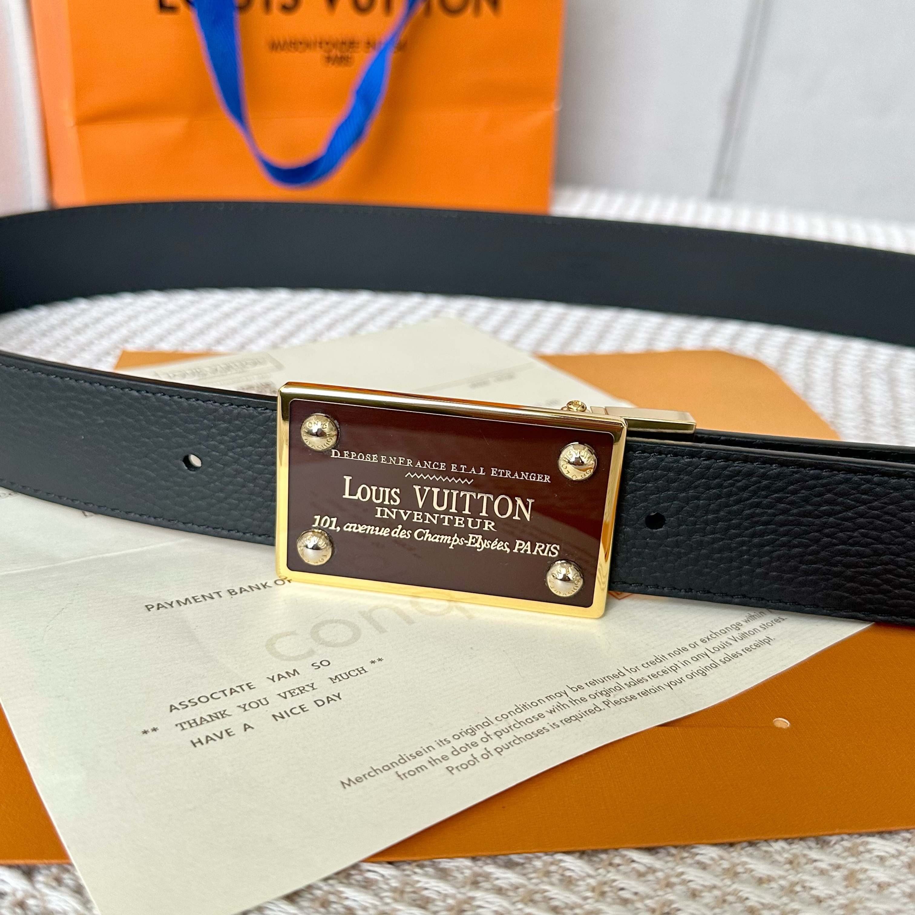 L0UIS VUITT0N P255 男士原單腰帶 双面小牛皮