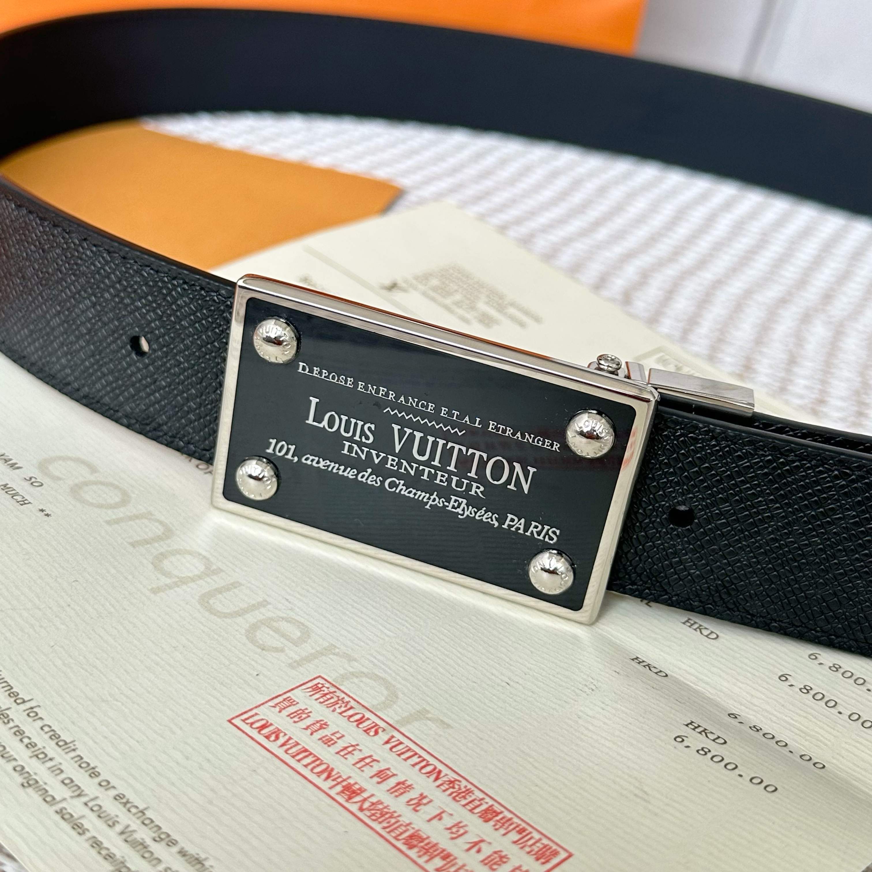 LVMH P255 メンズ腰帶 二面使用 小牛皮製