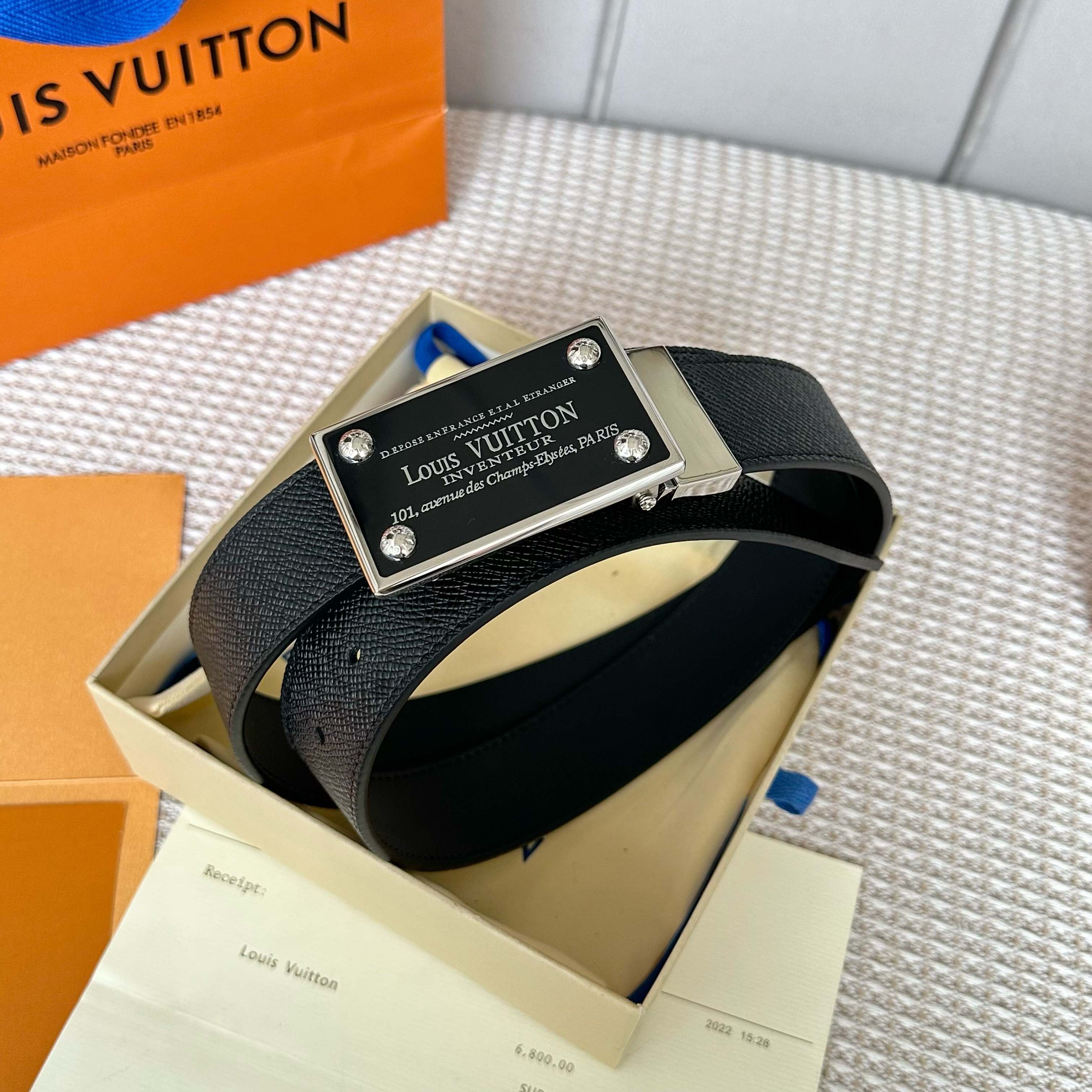 LVMH P255 メンズ腰帶 二面使用 小牛皮製