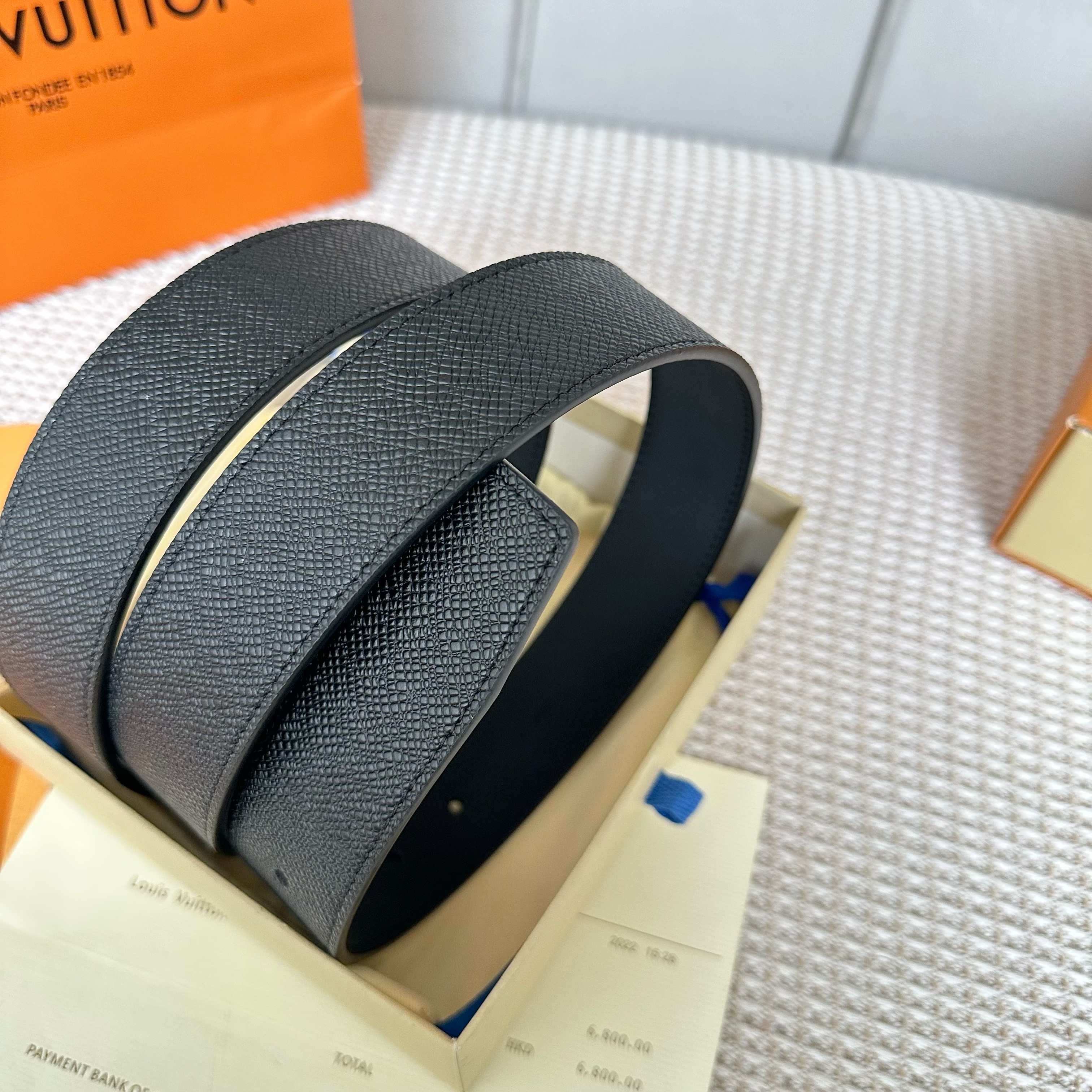 LVMH P255 メンズ腰帶 二面使用 小牛皮製