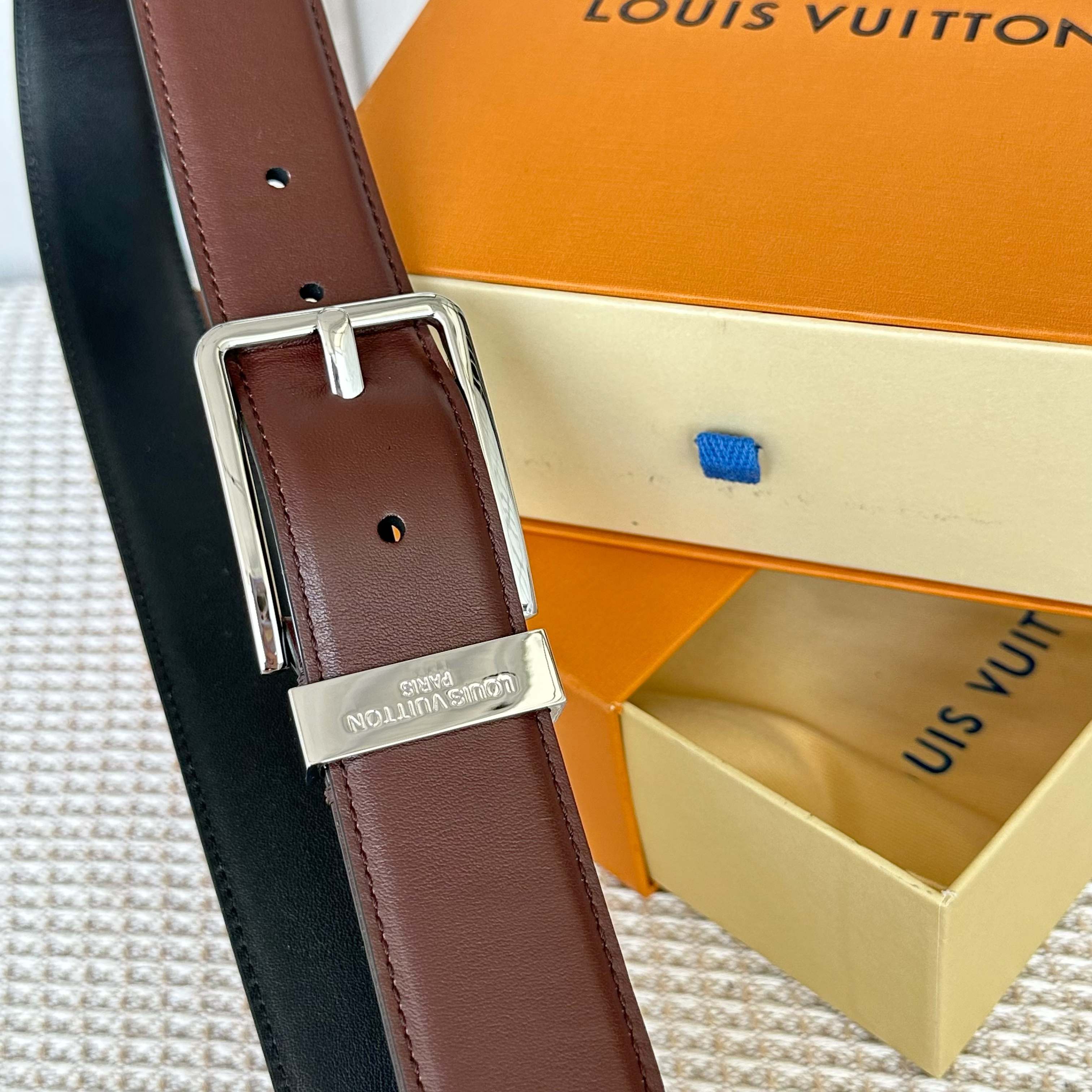 LOUIS VUITTON P255 メンズレザー腰帯 35mm