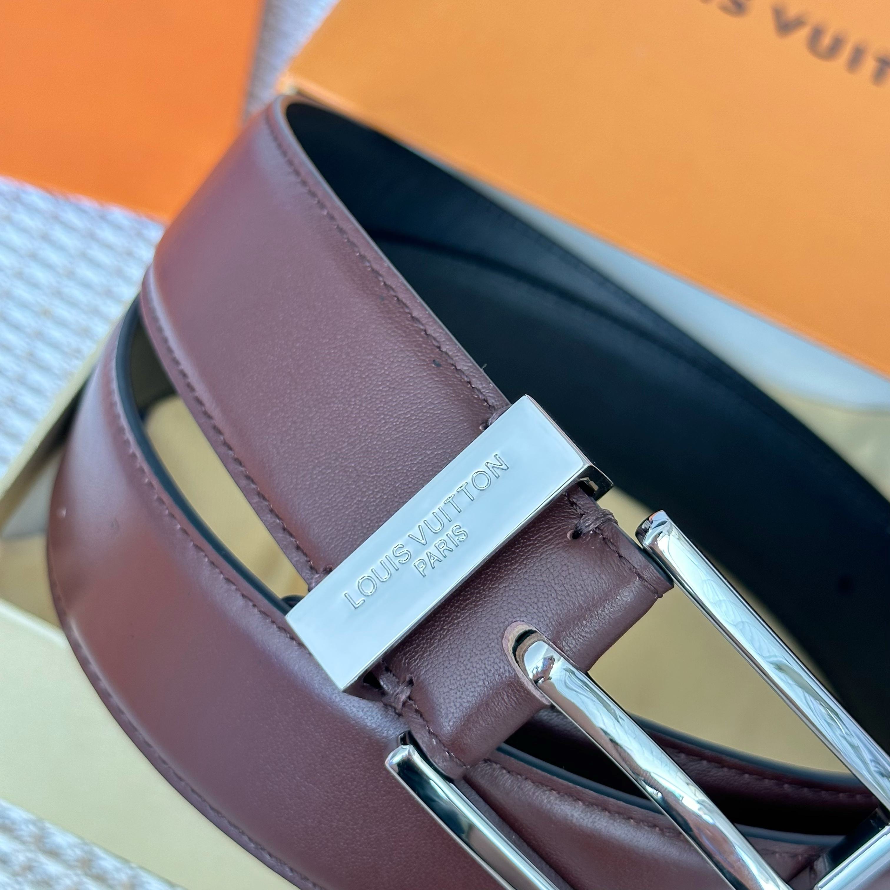 LOUIS VUITTON P255 メンズレザー腰帯 35mm