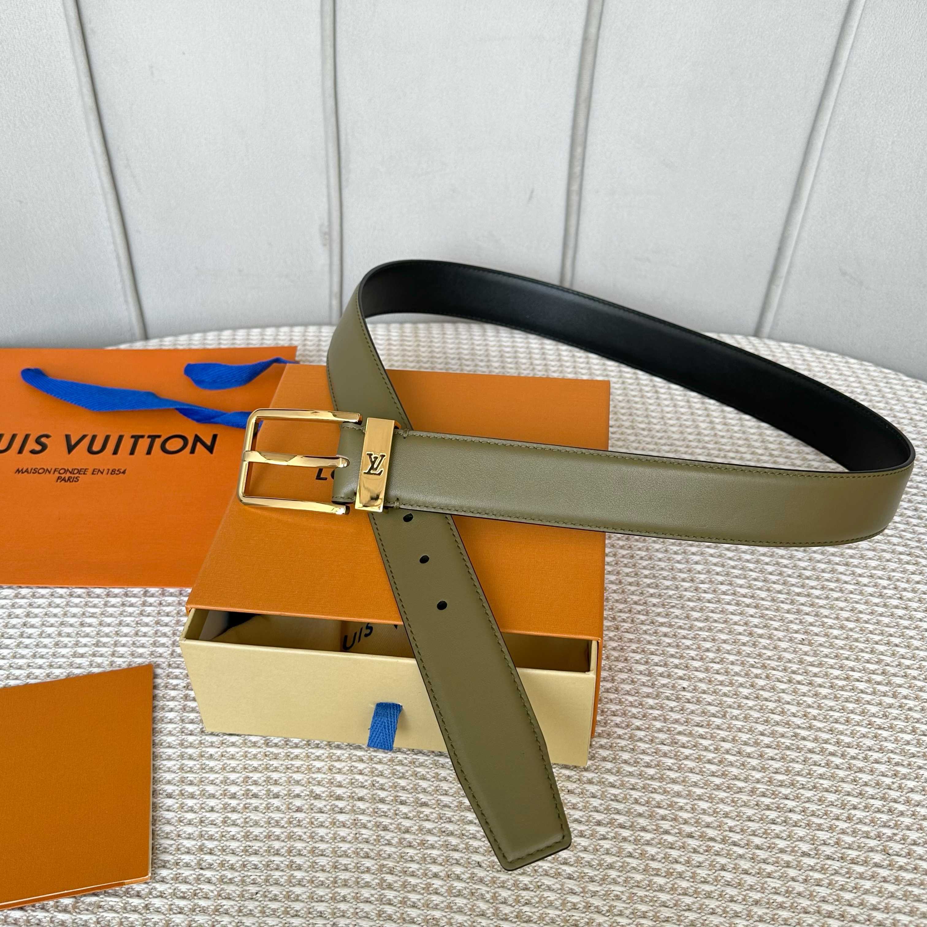 LouiS Vuitton P255 男性用ダブルフェイスレザーベルト