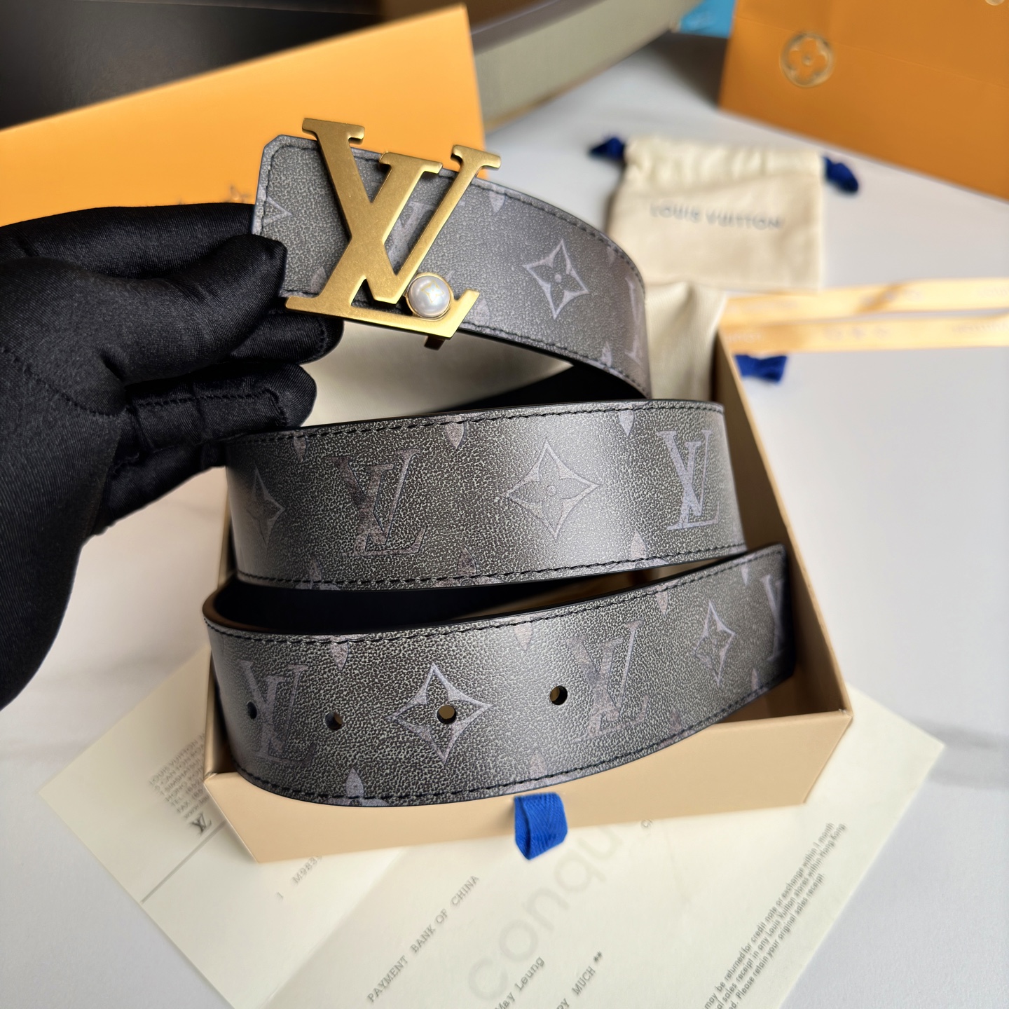 LOUIS VUITTON 男士原單腰帶 ダブルフェイスデザイン