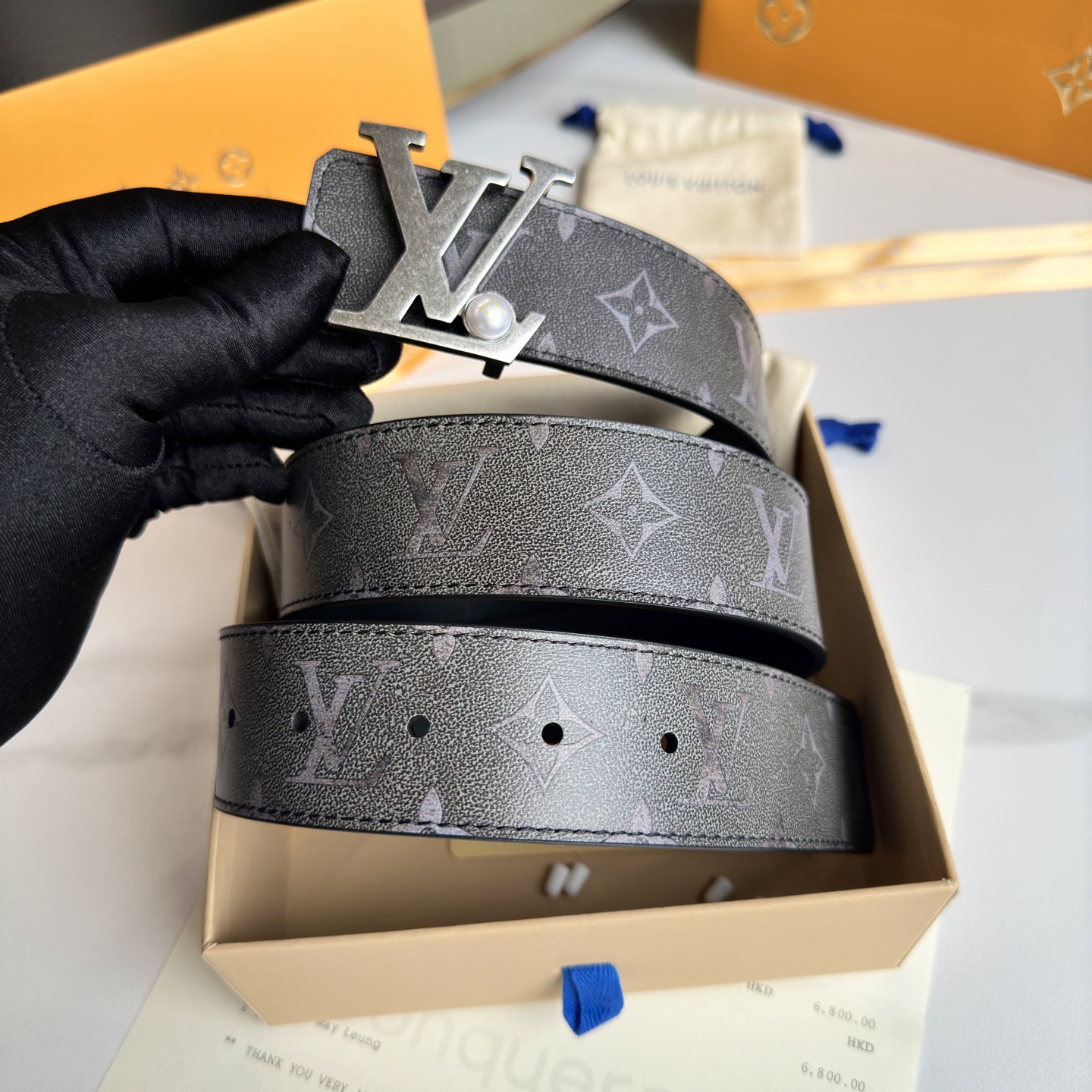 LOUIS VUITTON 男士原單腰帶 双面小牛皮デザイン