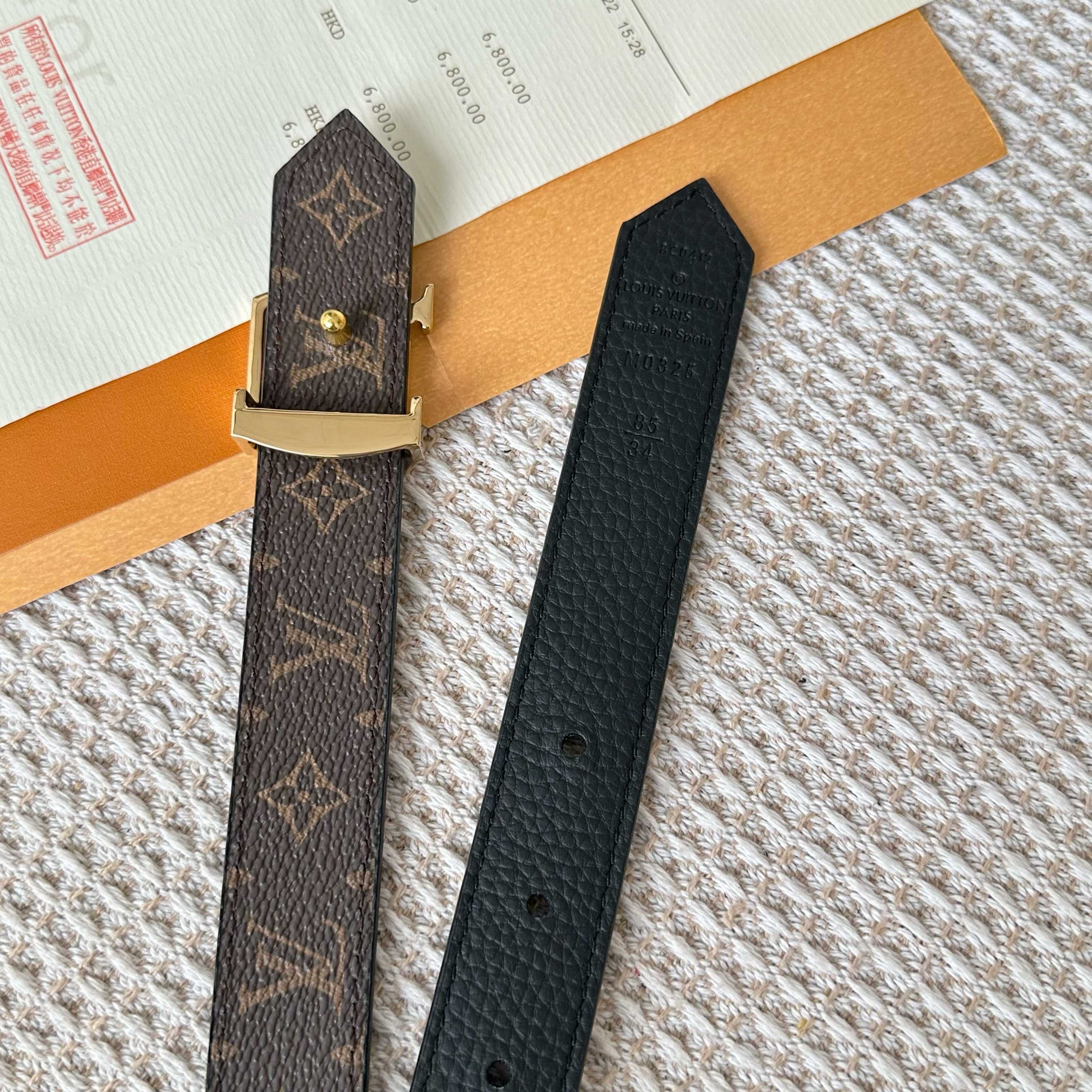 L0UIS VUITT0N P255 レディース腰帯 25mm幅 ダブルサイドデザイン