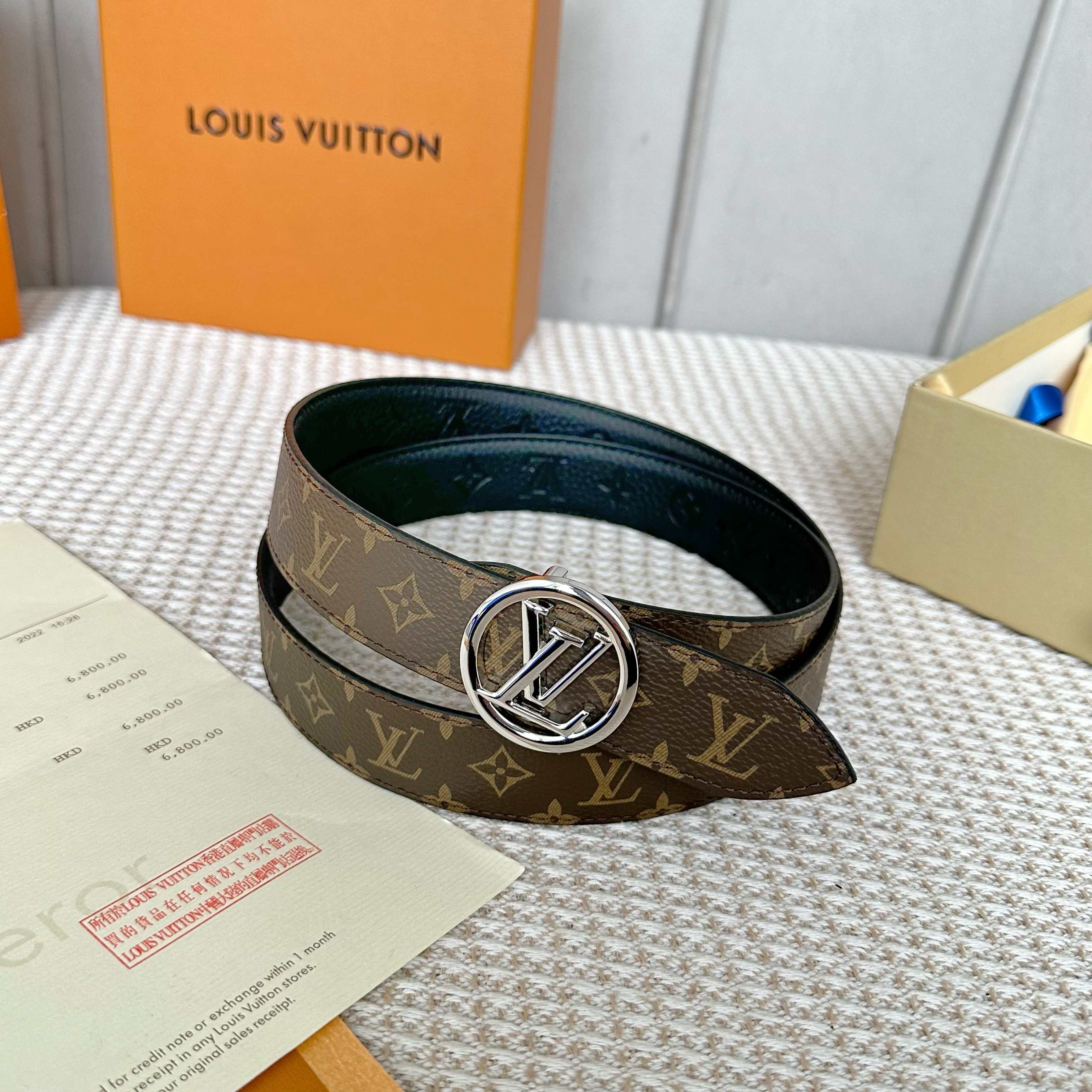 LOUIS VUITTON P255 レディース腰帯 PVC面×牛皮のリバーシブルデザイン