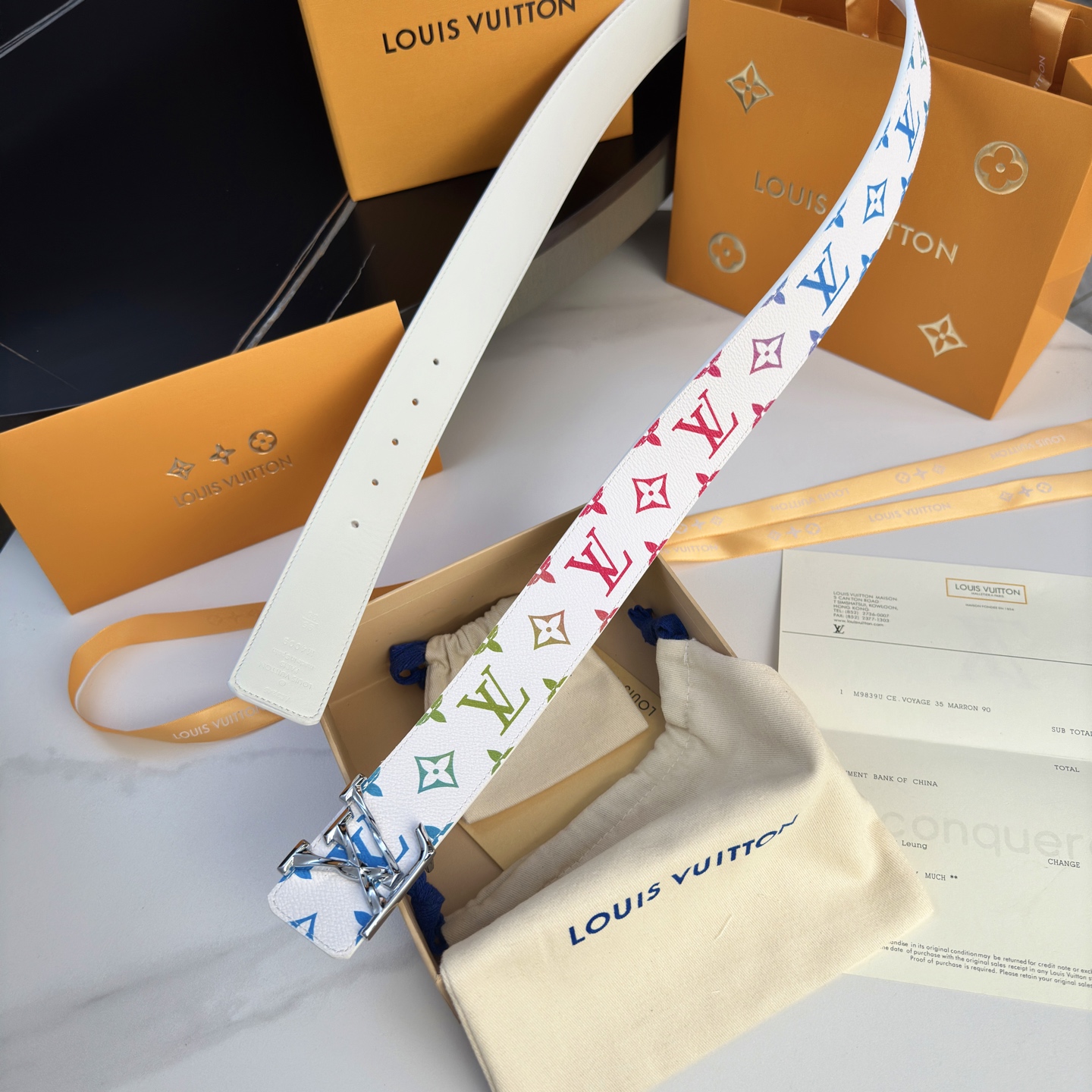 LOUIS VUITTON P:255 ベルト - カスタム帆布と高級レザーのコンビ