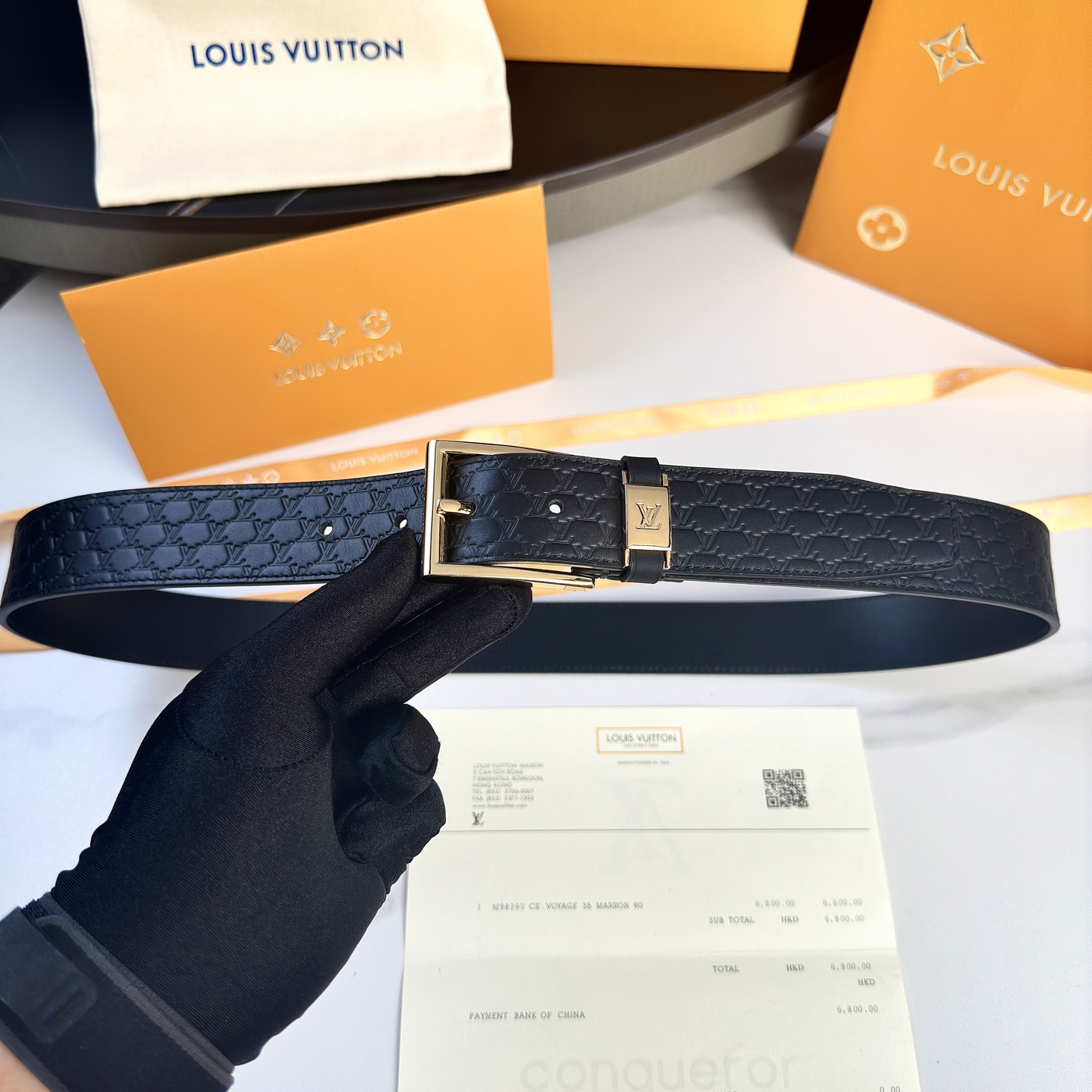  L0UIS VUITT0N 今季新品 男士原單腰帶 寬度35毫米 雙面選用進口小牛皮 帶身壓飾帶有小標