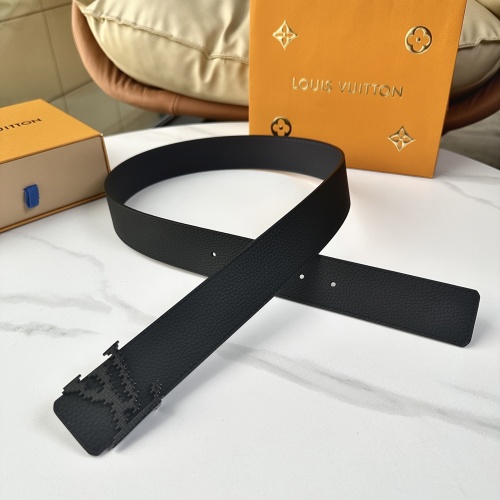 Louis Vuitton Black Leather Reversible Belt With Signature Buckle, 40mm 1 Louis Vuitton Black Leather Reversible Belt With Signature Buckle, 40mm